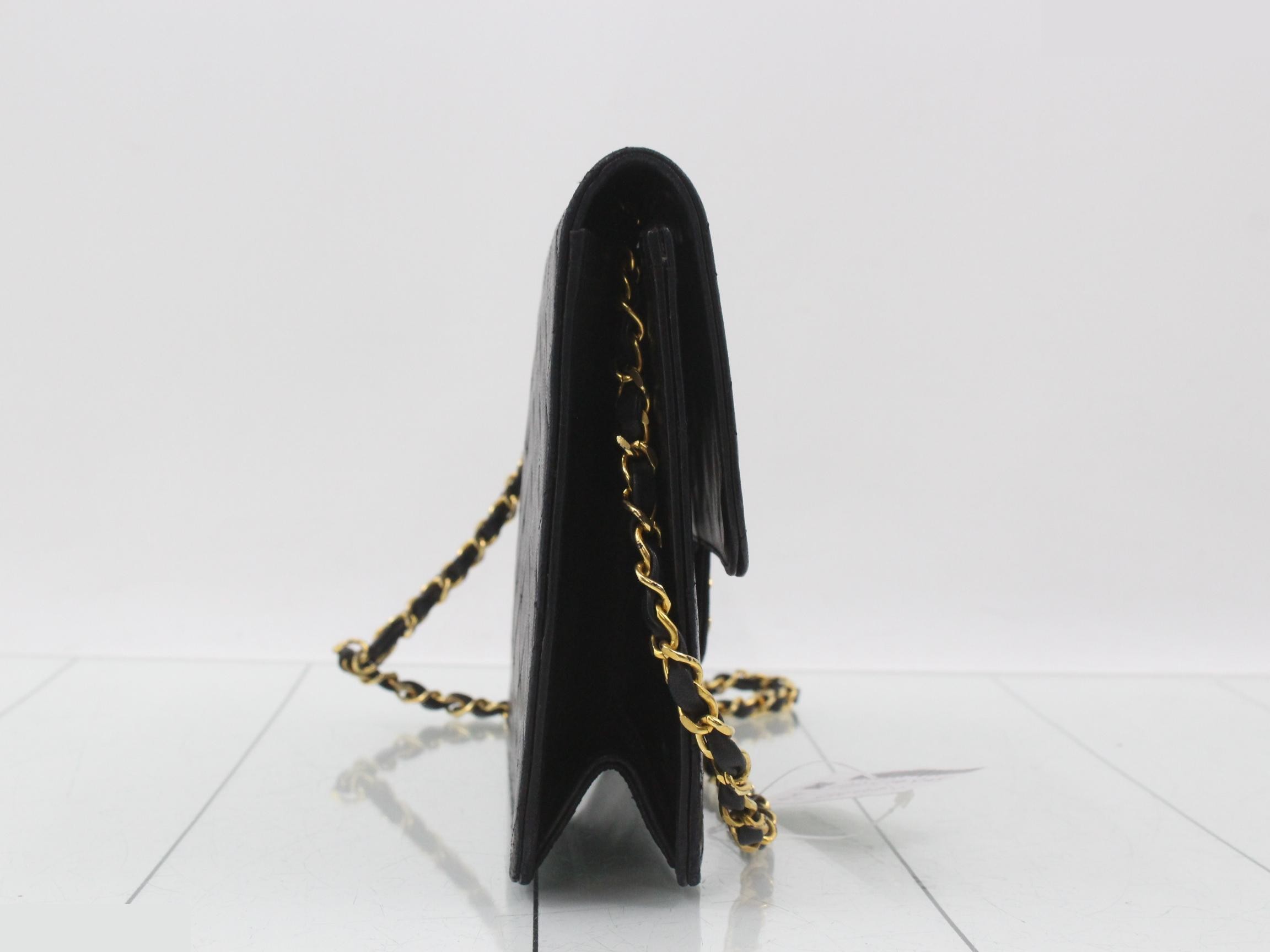 Leather Coco Mark Push-Lock Chain Shoulder Bag — view 4