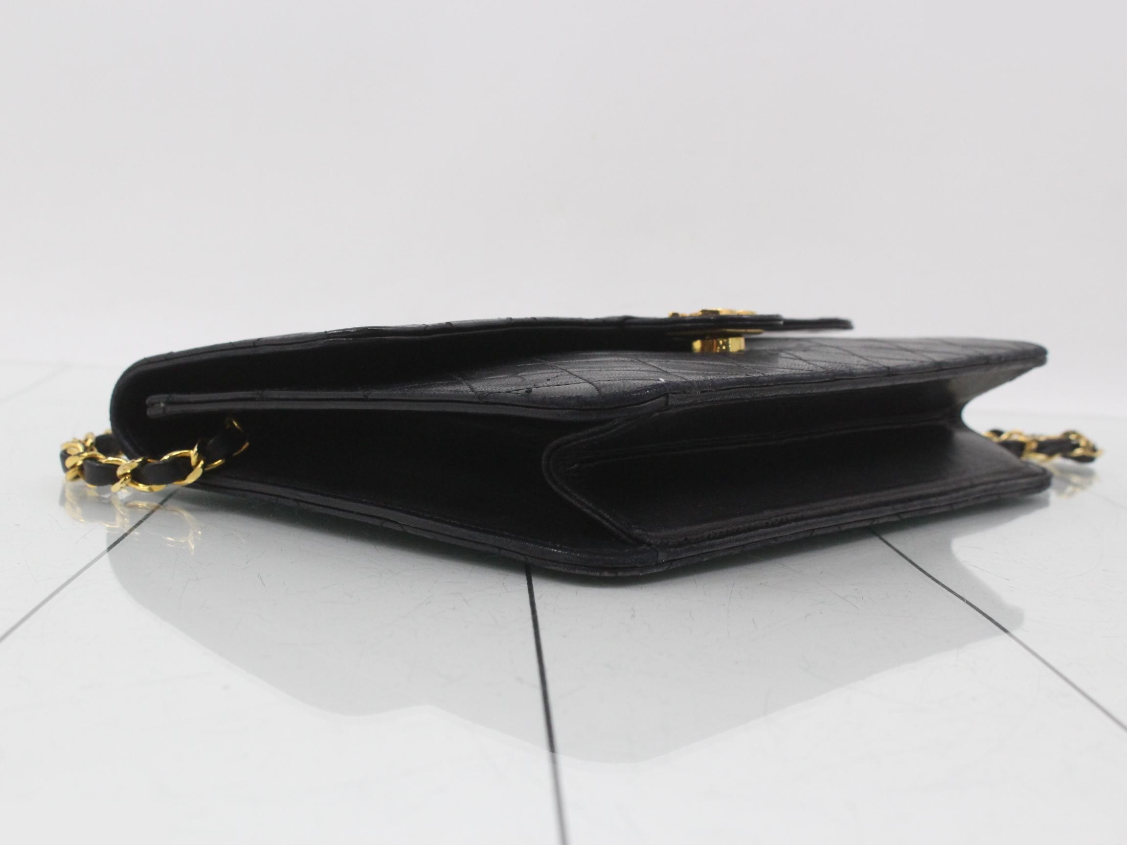 Leather Coco Mark Push-Lock Chain Shoulder Bag — view 5