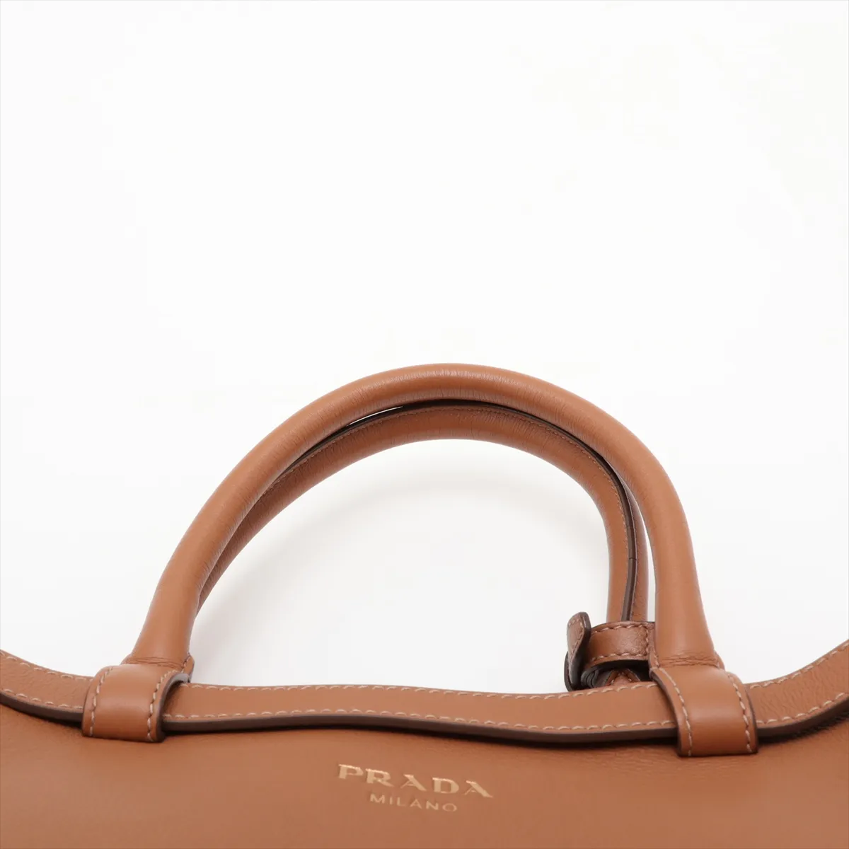 Buckle Leather 2-Way Tote Bag Brown — view 6