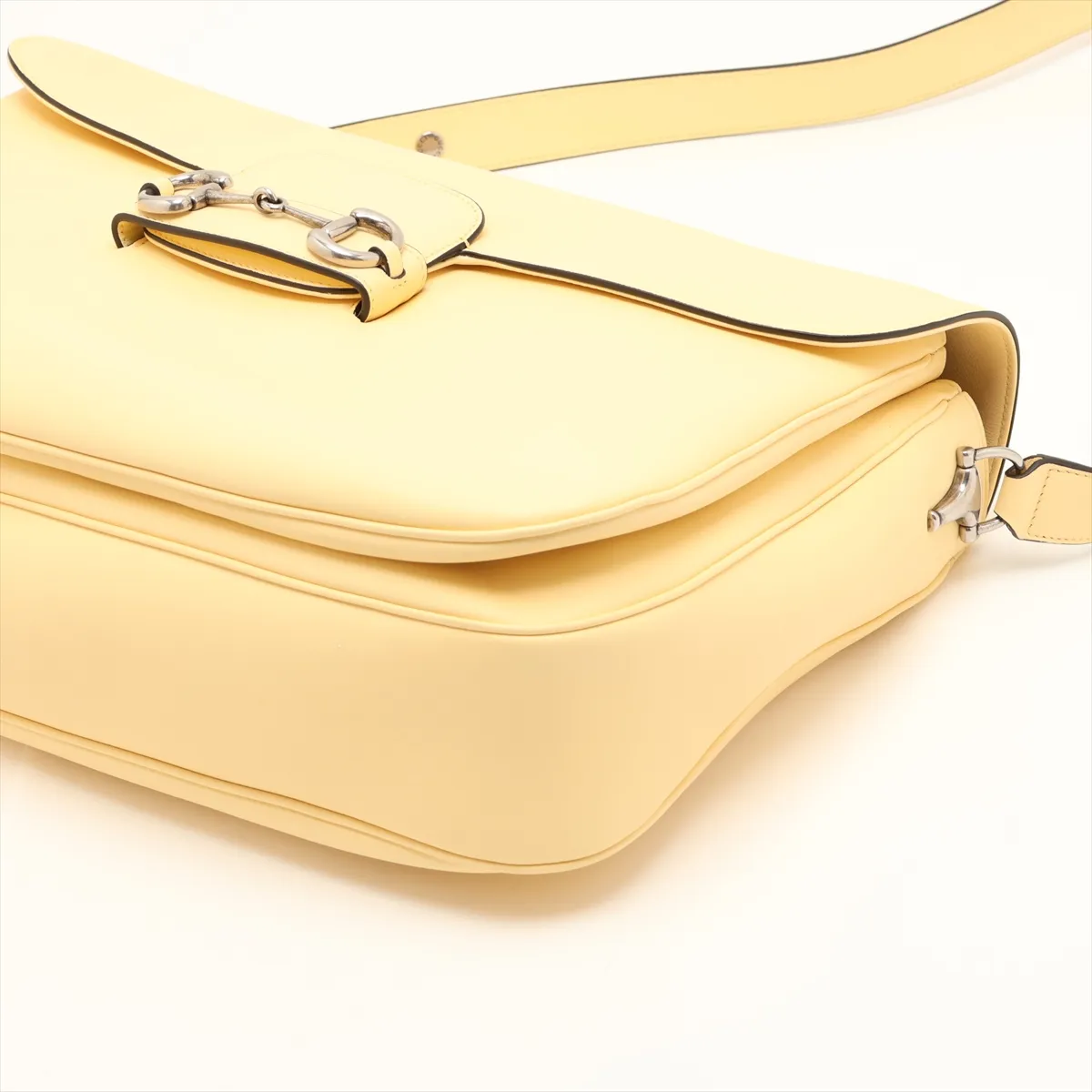 Horsebit 1955 Leather Shoulder Bag, Yellow, 850515 — view 3