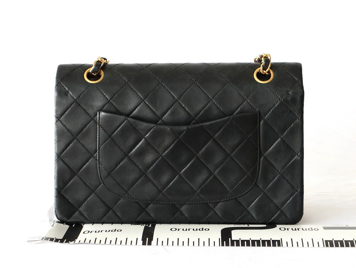 Matelassé 25 Lambskin Double Flap Double Chain Shoulder Bag, Black — view 2