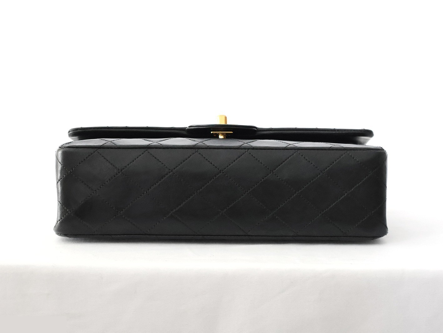 Matelassé 25 Lambskin Double Flap Double Chain Shoulder Bag, Black — view 5