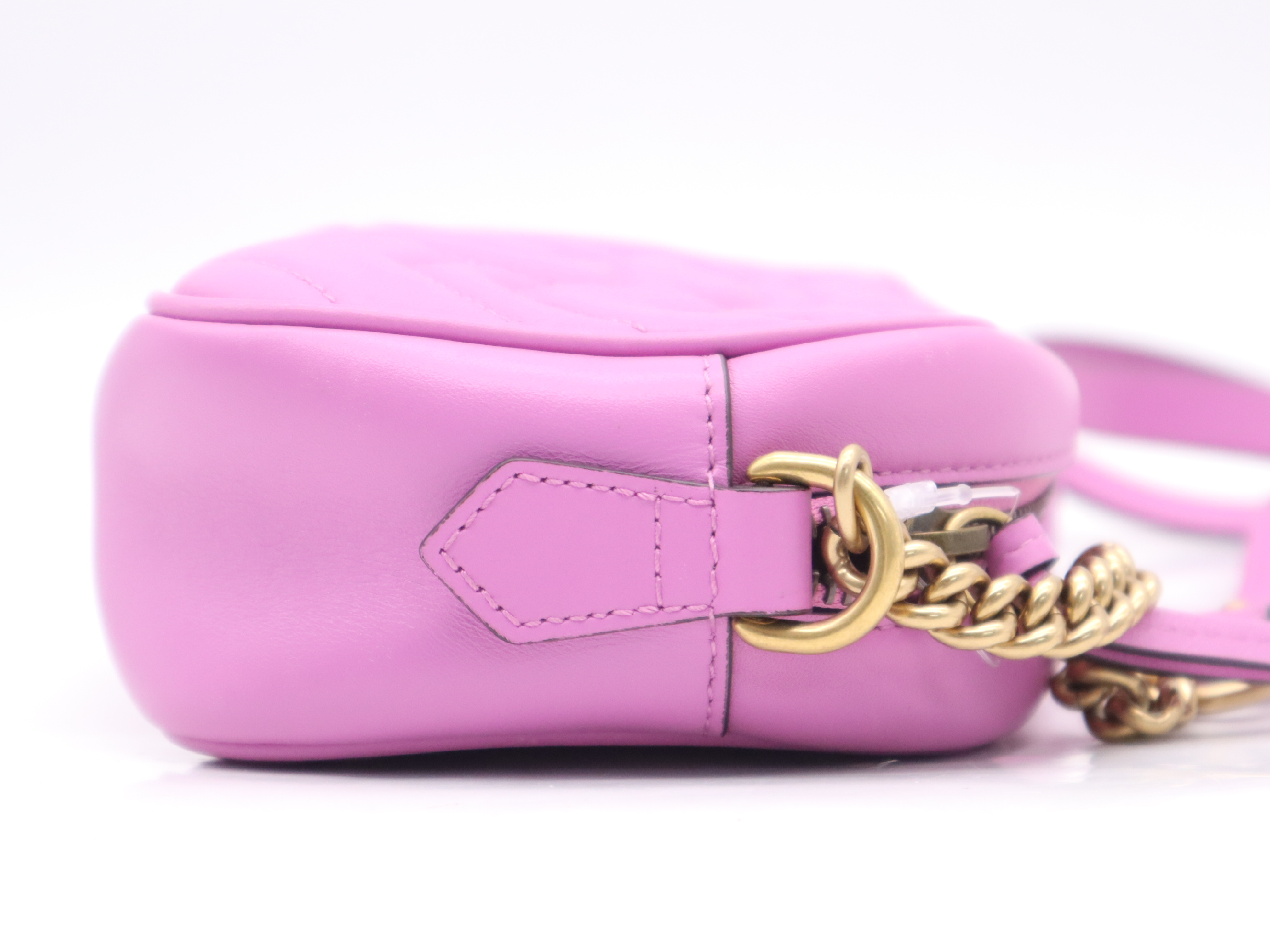 448065 GG Marmont Quilted Mini Bag Pink Shoulder Bag — view 5