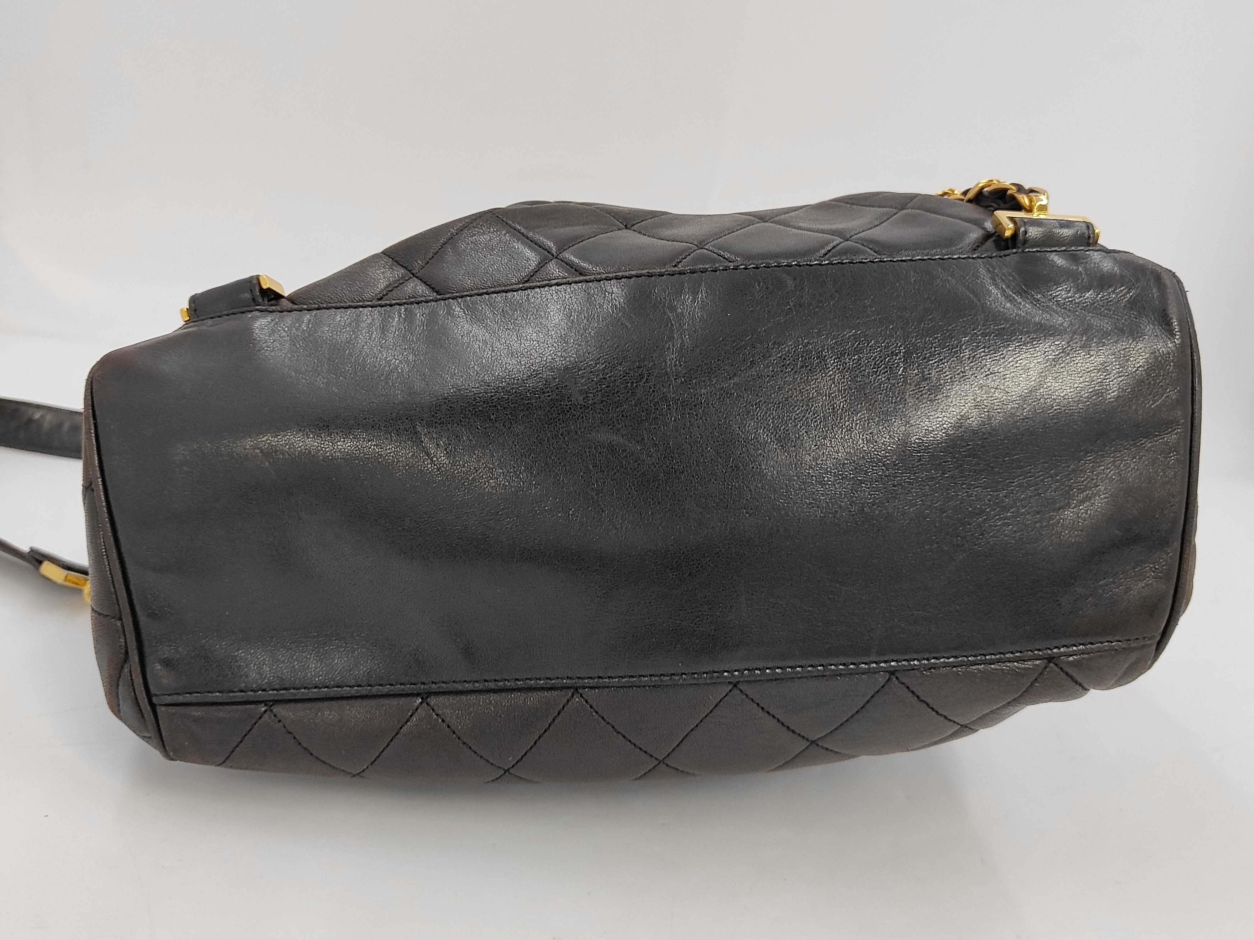 Matelassé Backpack, Black Lambskin, Brown Rucksack — view 4