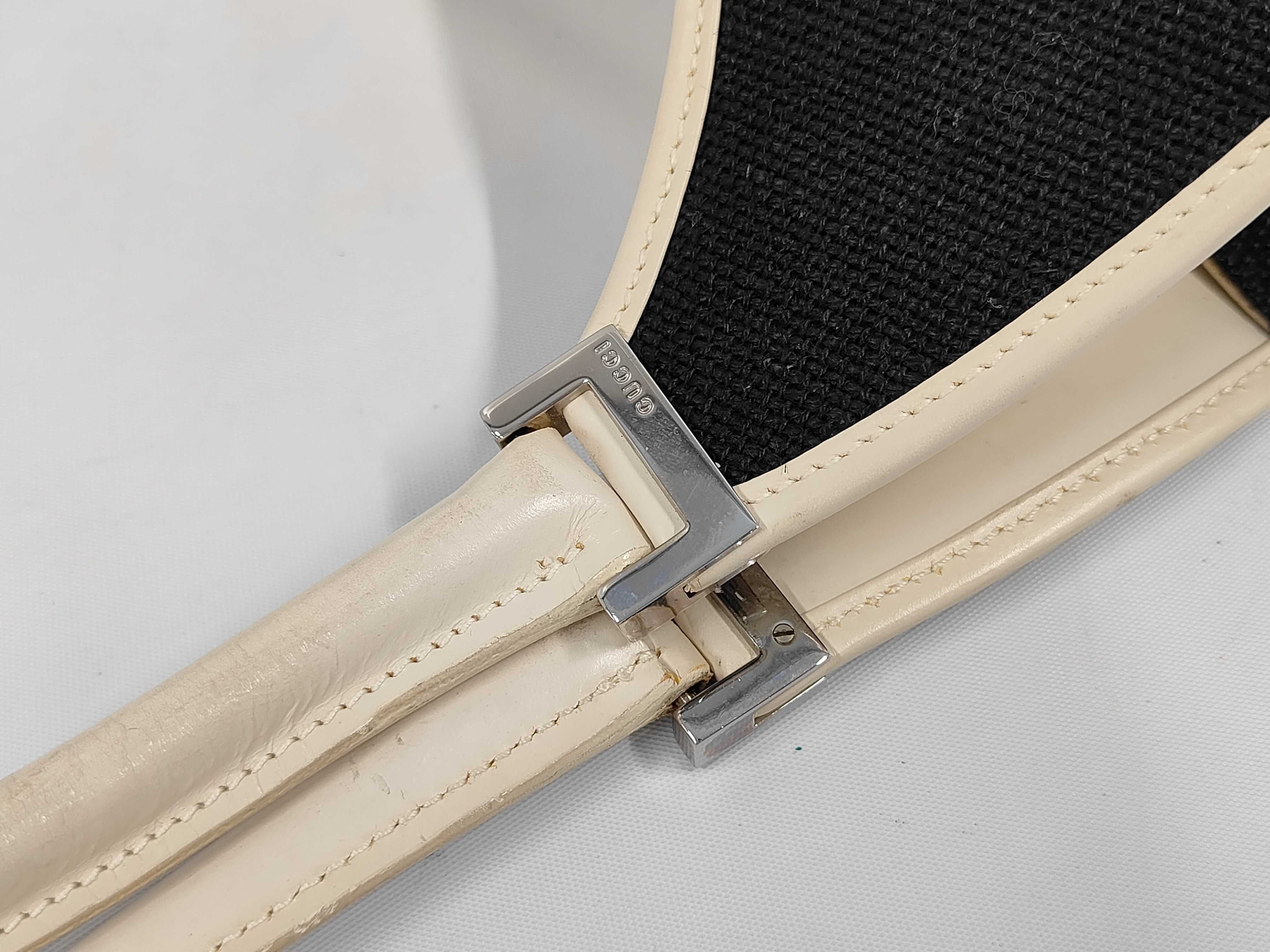 Shoulder Bag, Canvas x Leather, Black x Off-White, 002・1066 — view 6