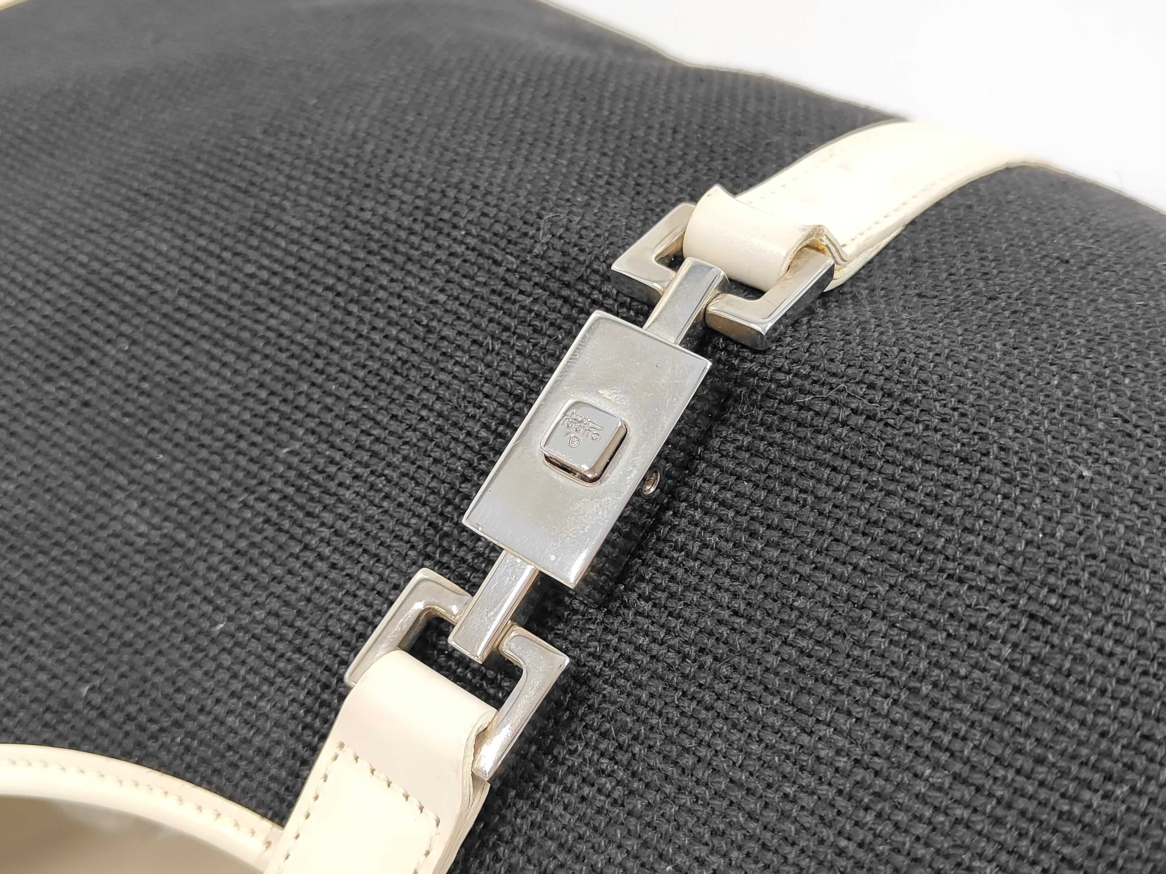 Shoulder Bag, Canvas x Leather, Black x Off-White, 002・1066 — view 7