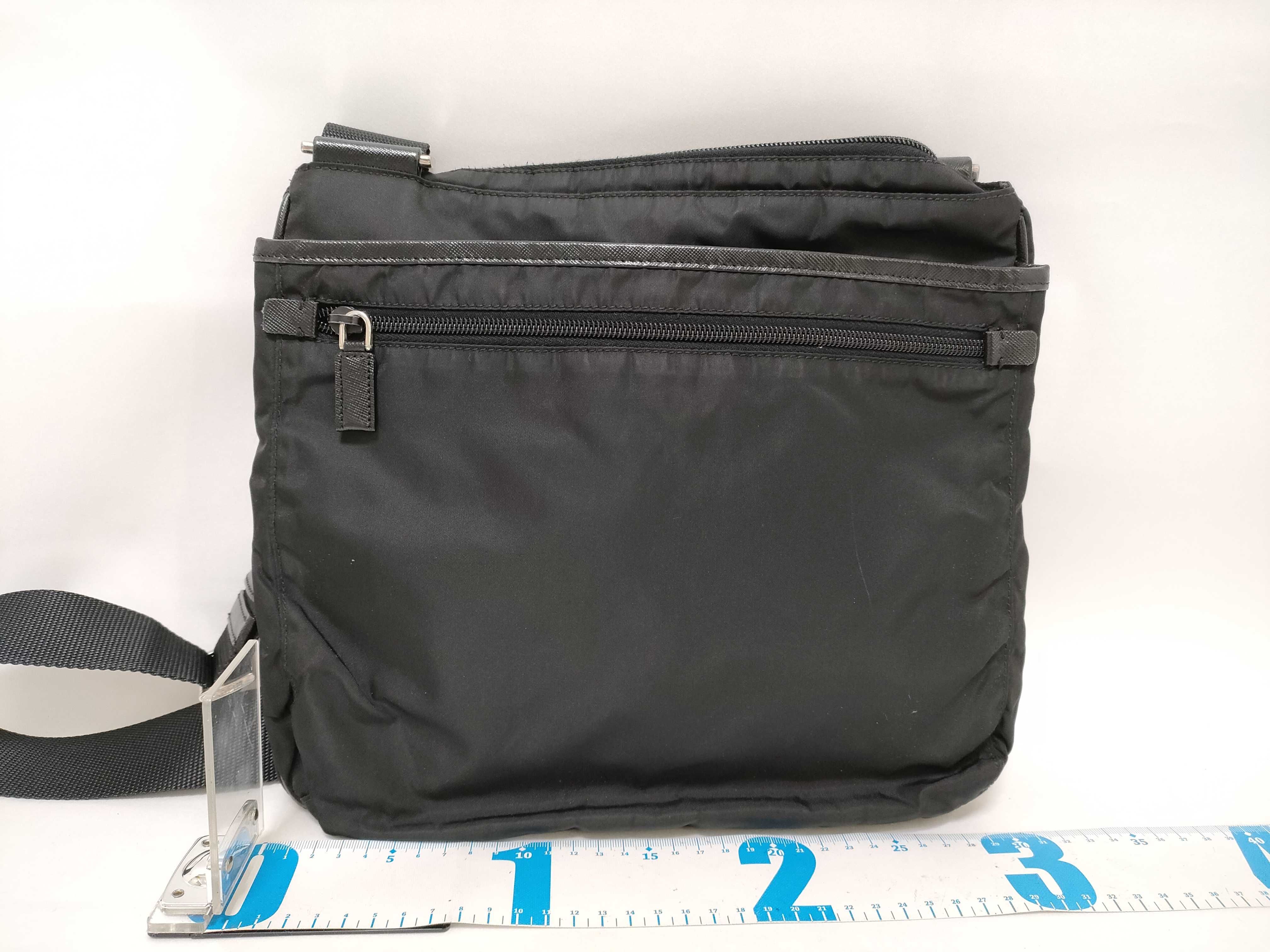 Nylon Shoulder Bag with Triangle Logo — view 2
