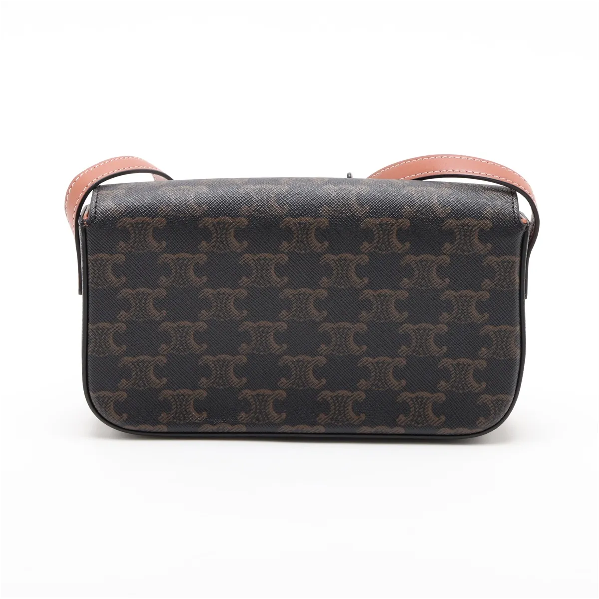 Triomphe Claude PVC Shoulder Bag, Brown — view 2