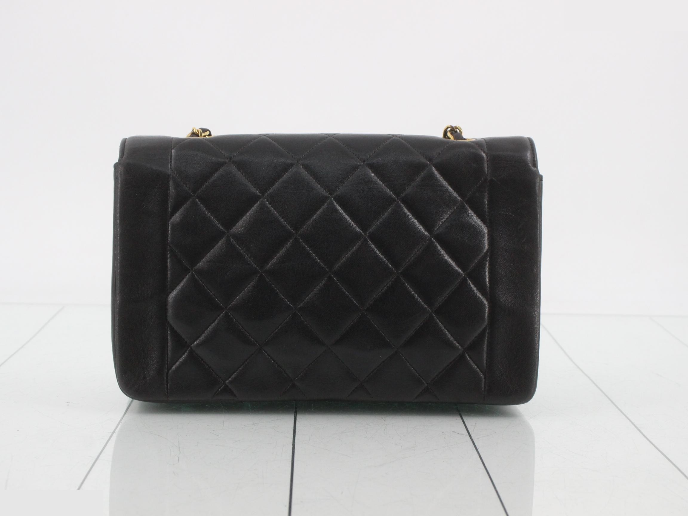 Matelassé Diana 25 Chain Shoulder Bag, Lambskin, Black, Series 3 — view 2