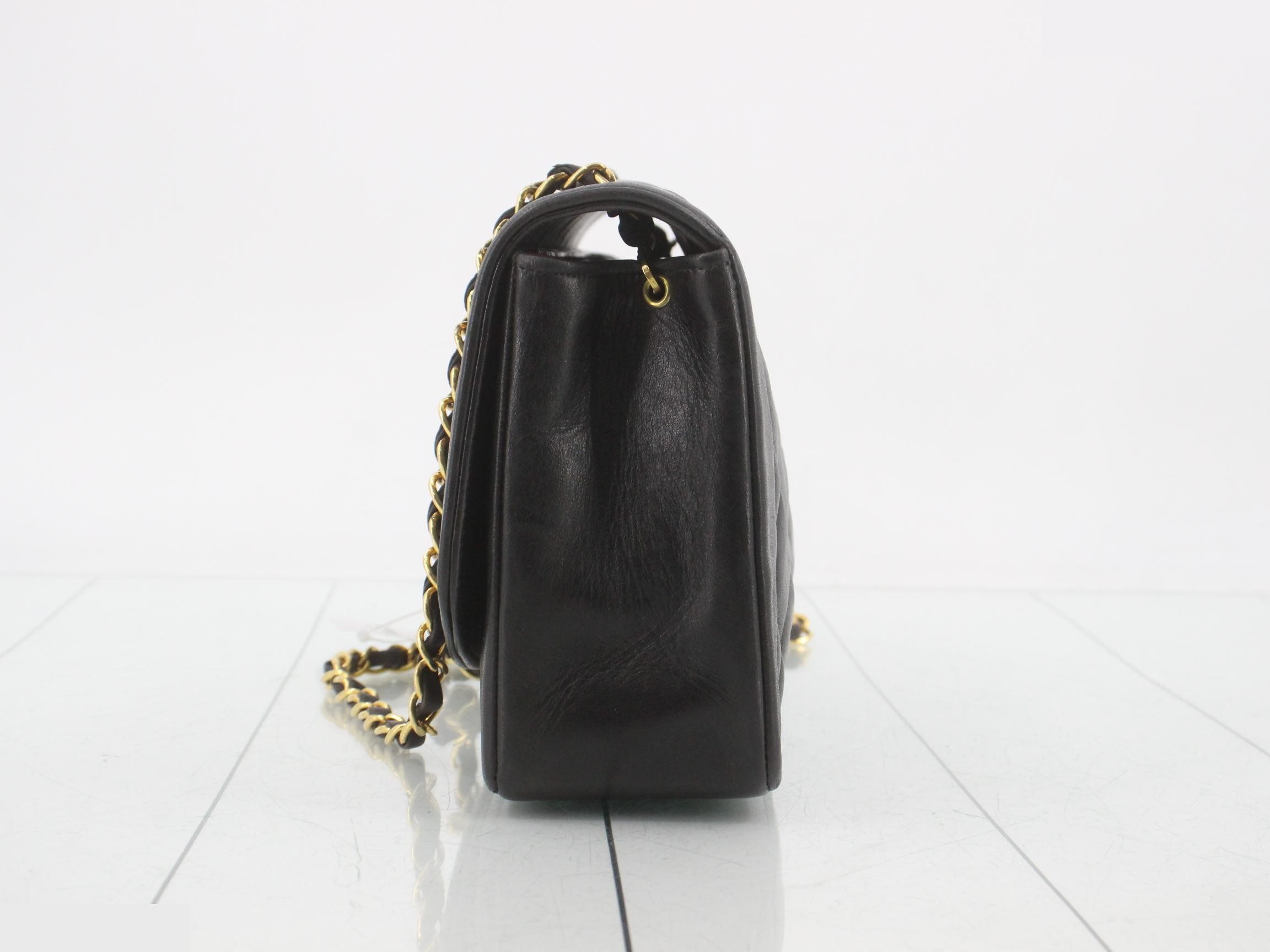 Matelassé Diana 25 Chain Shoulder Bag, Lambskin, Black, Series 3 — view 3