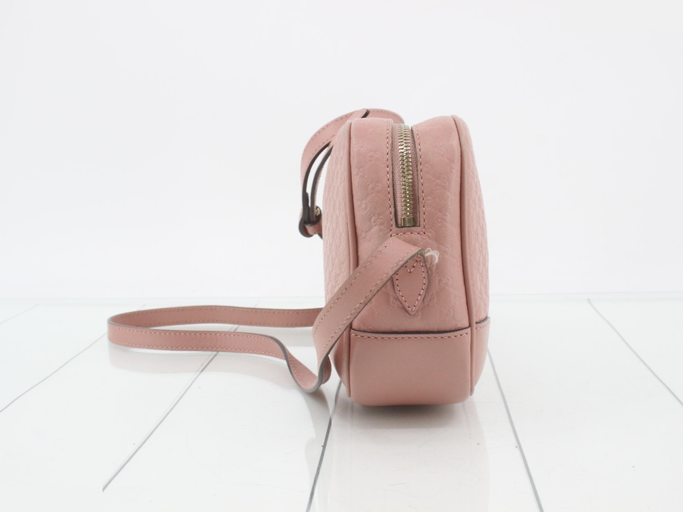 Micro Guccisima Shoulder Bag Pink Leather — view 3