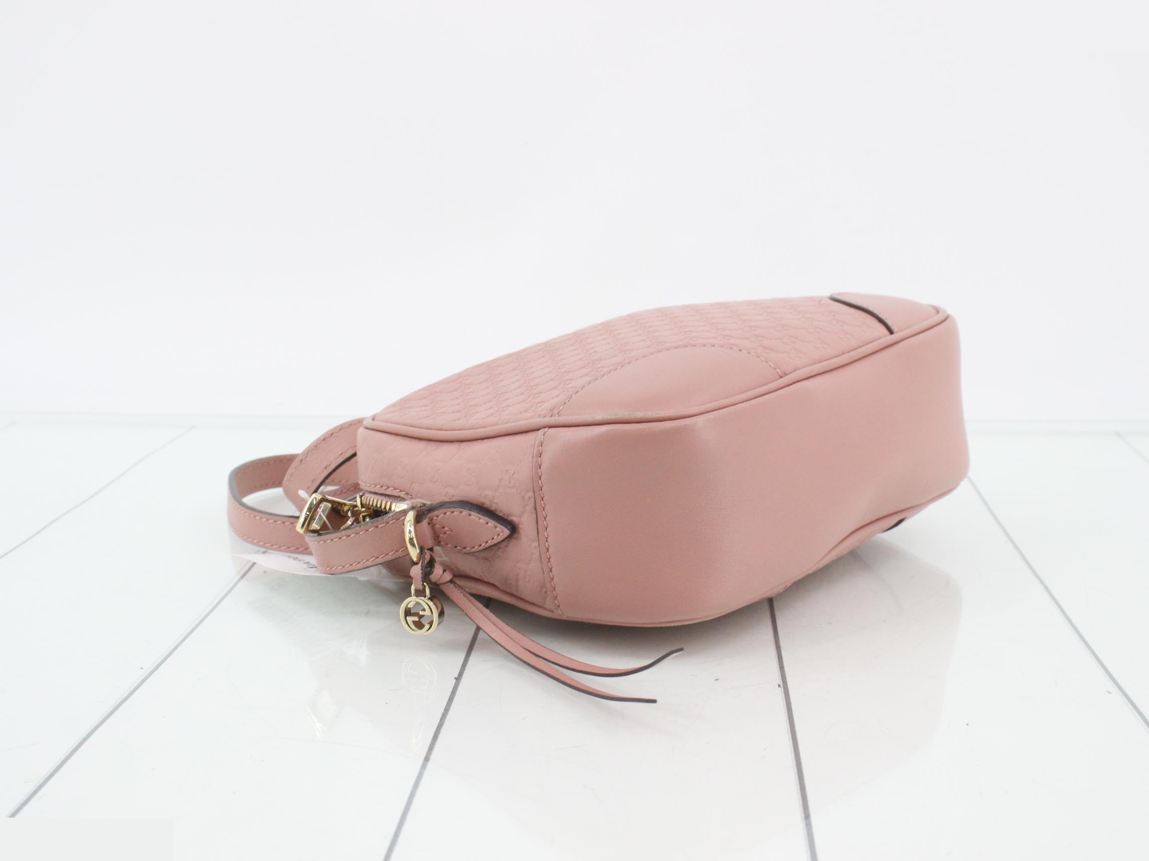 Micro Guccisima Shoulder Bag Pink Leather — view 5