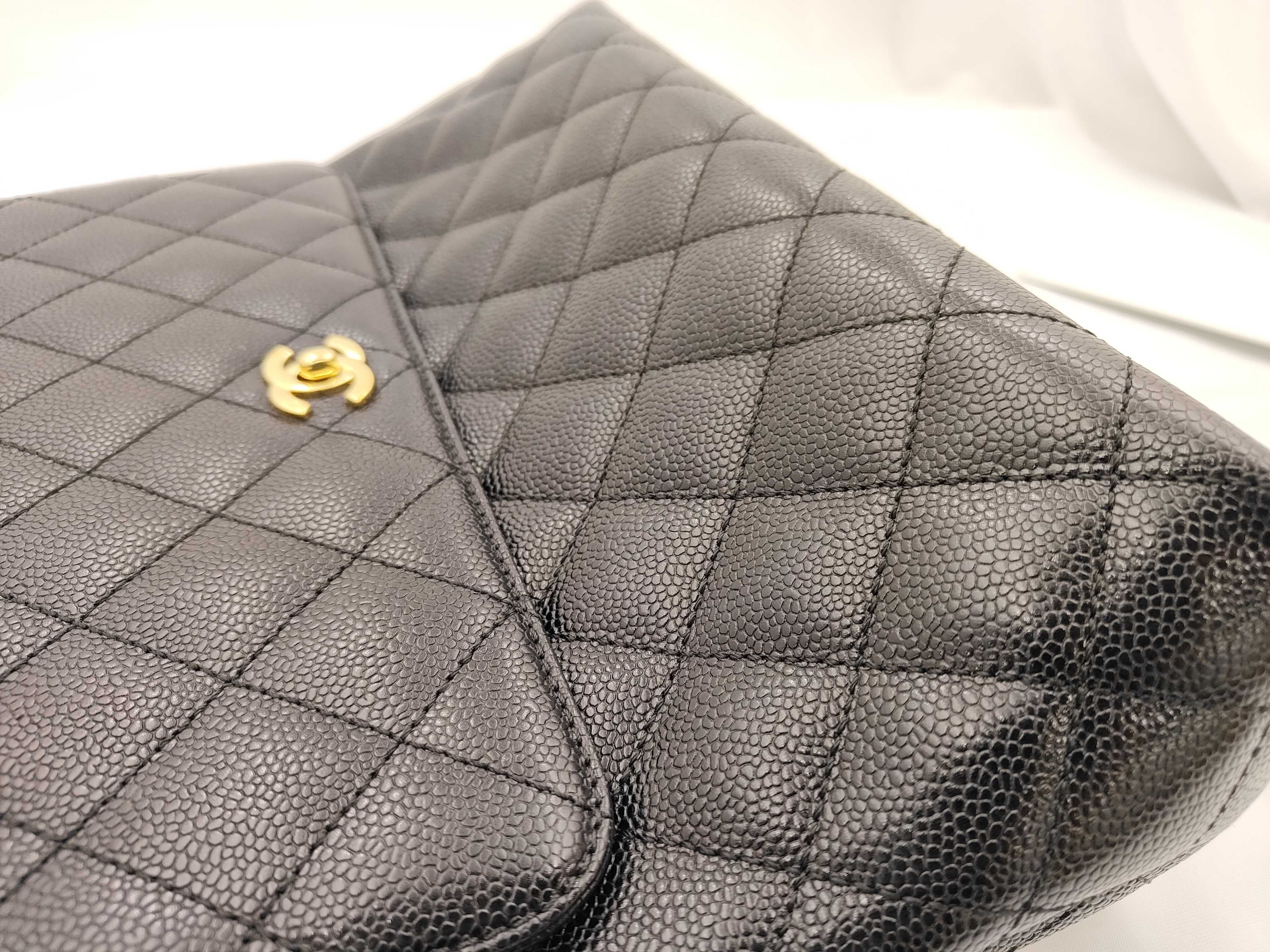 Black Matelassé Caviar Skin Handbag — view 13