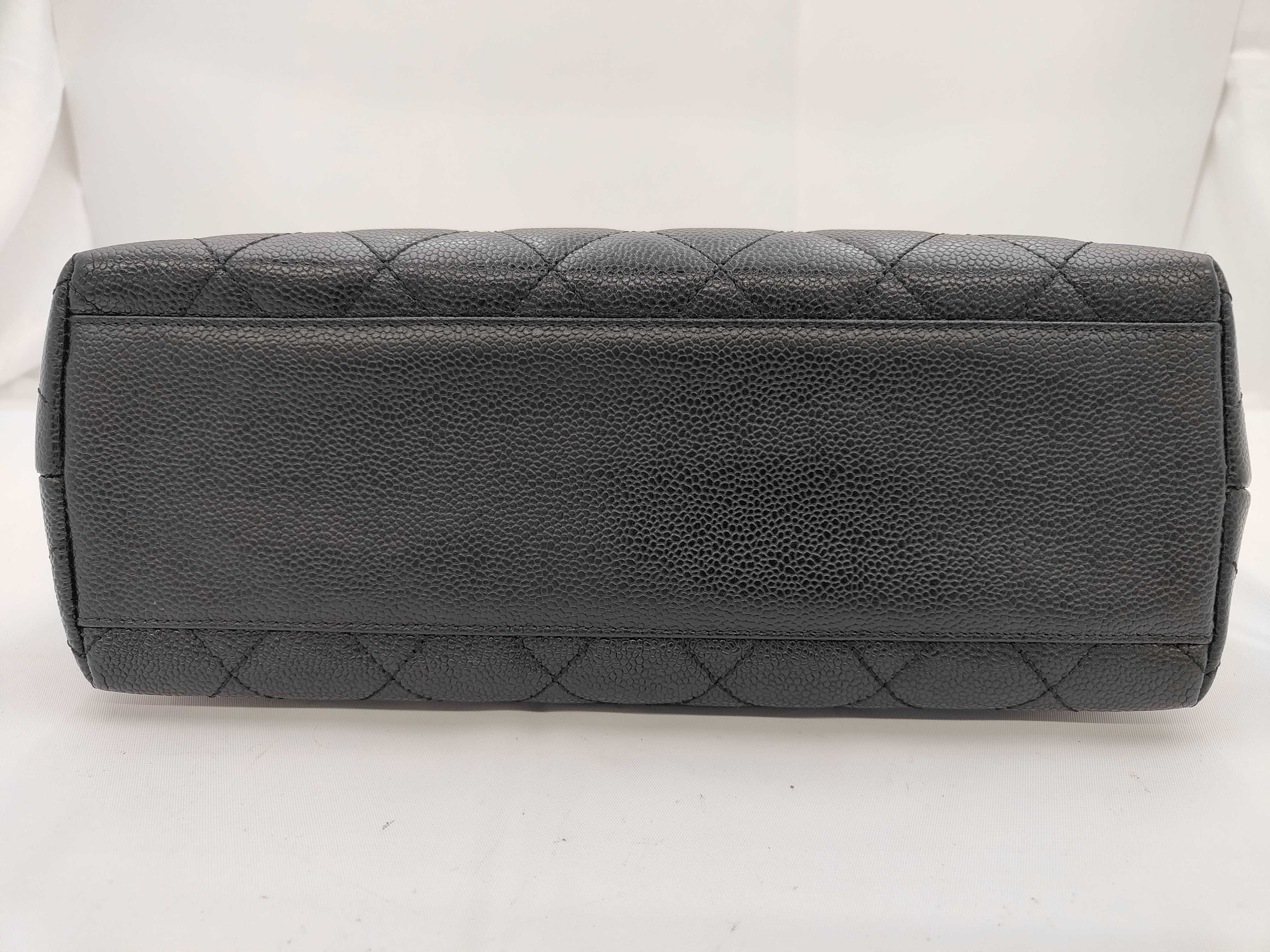 Black Matelassé Caviar Skin Handbag — view 5