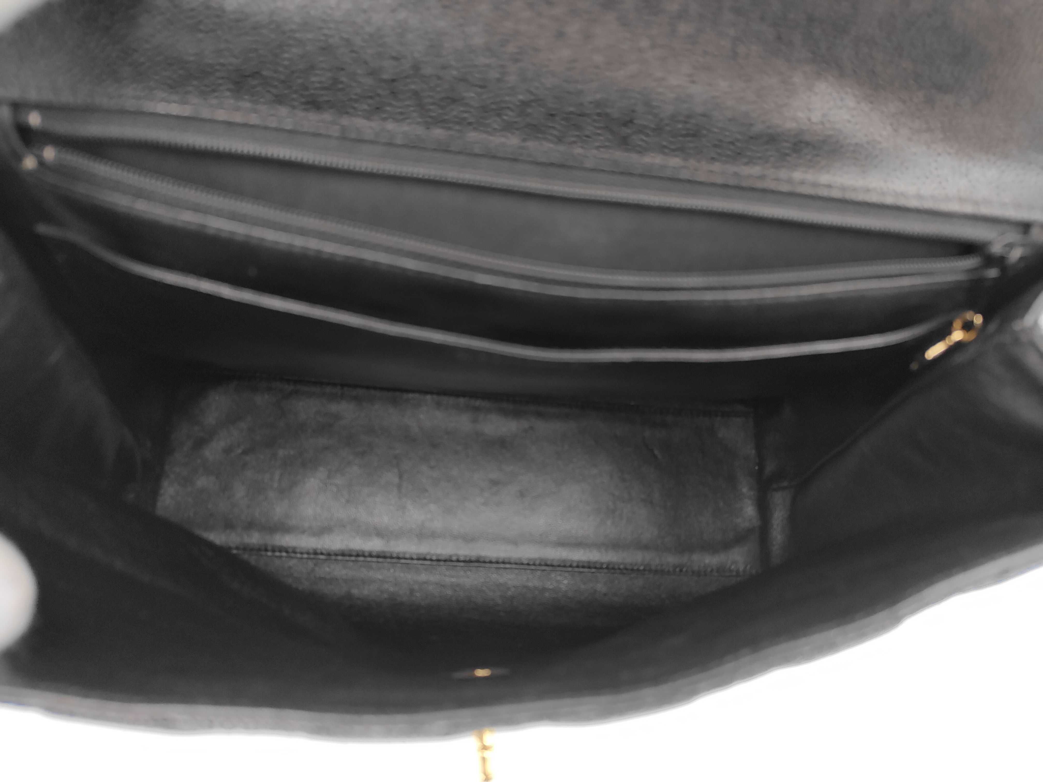 Black Matelassé Caviar Skin Handbag — view 9