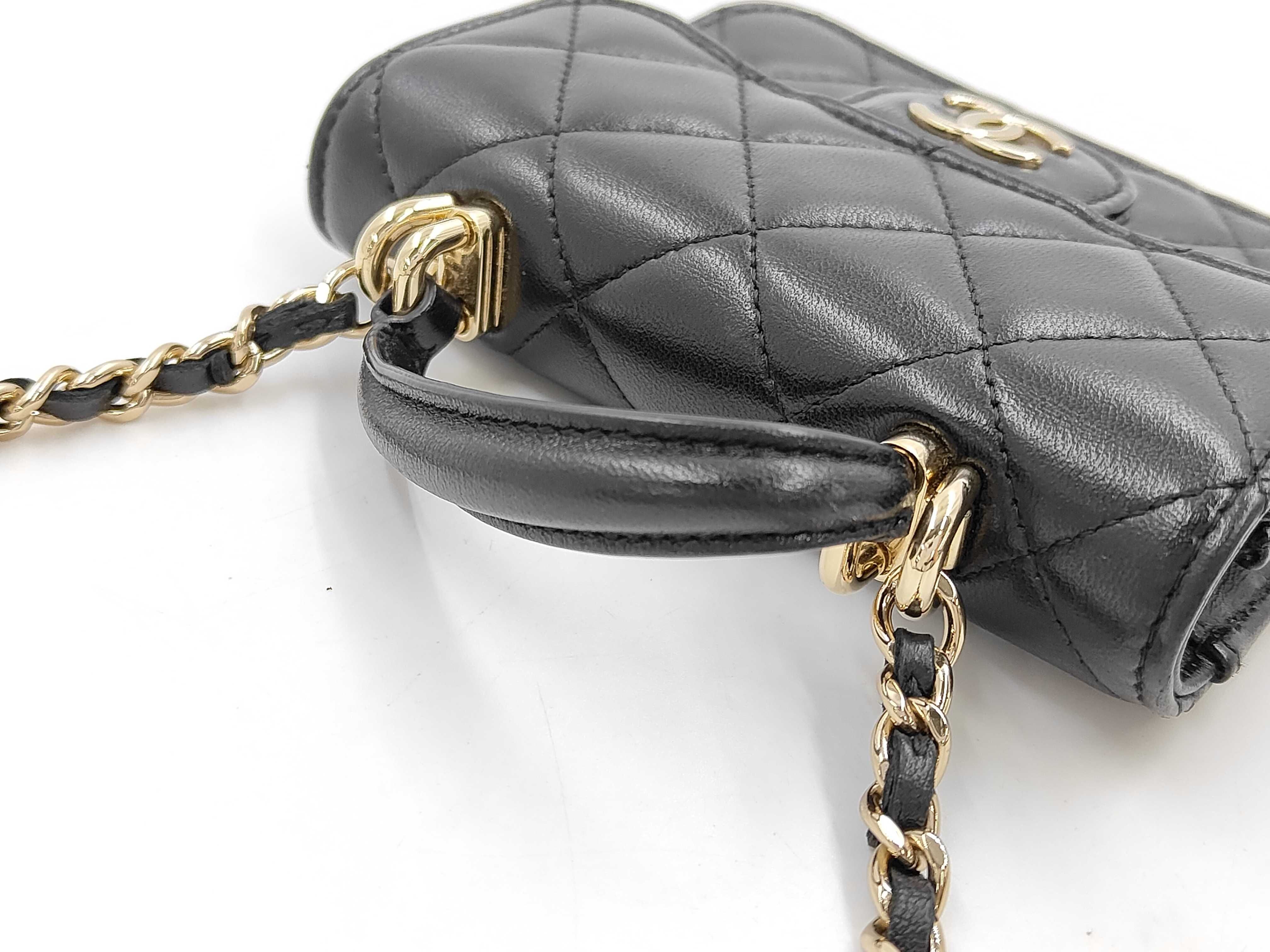 Matelassé Top Handle Mini Chain Shoulder Bag — view 12
