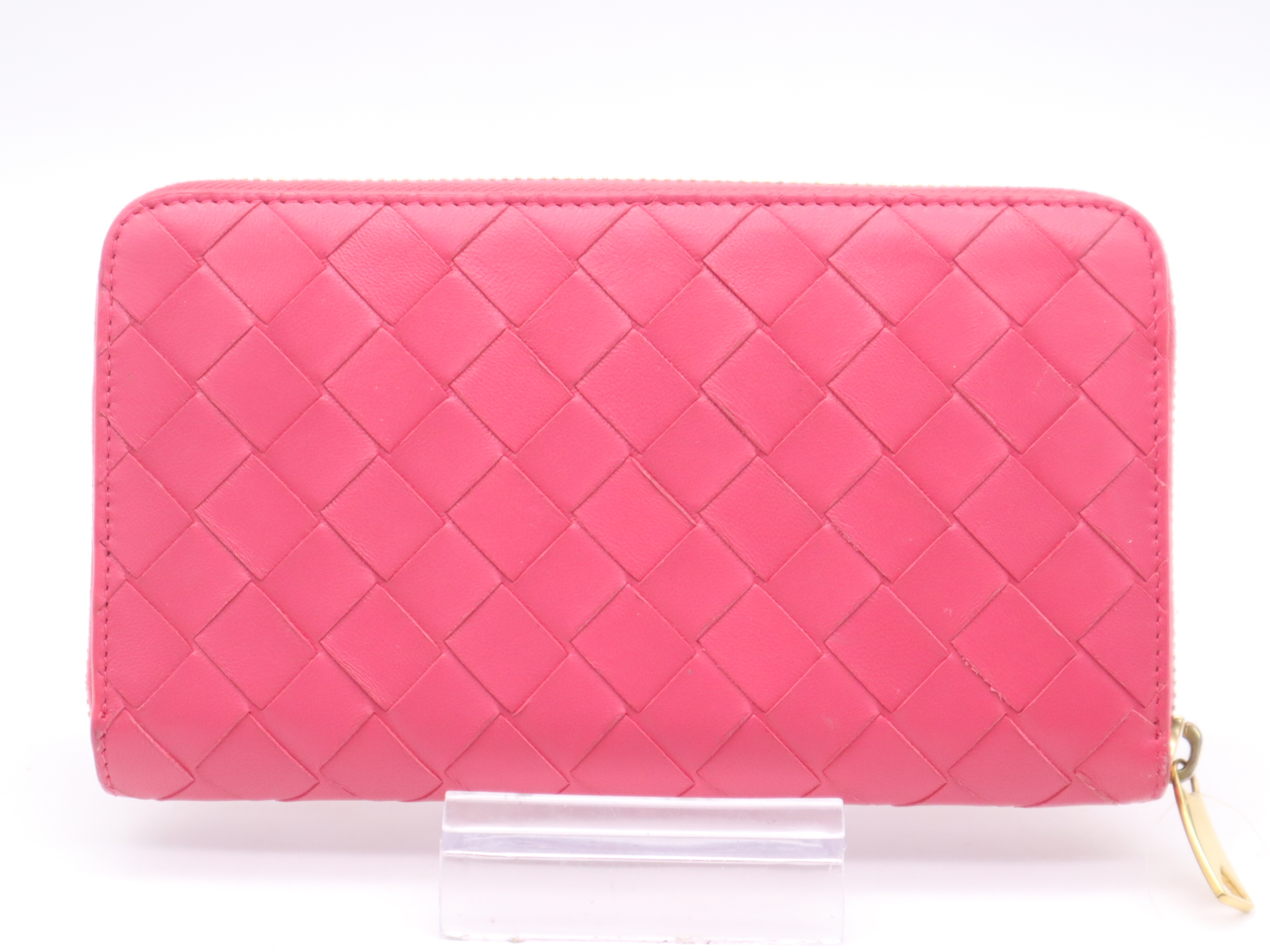 Leather Round Zipper Maxi Intrecciato Long Wallet with Box and Dust Bag — view 2