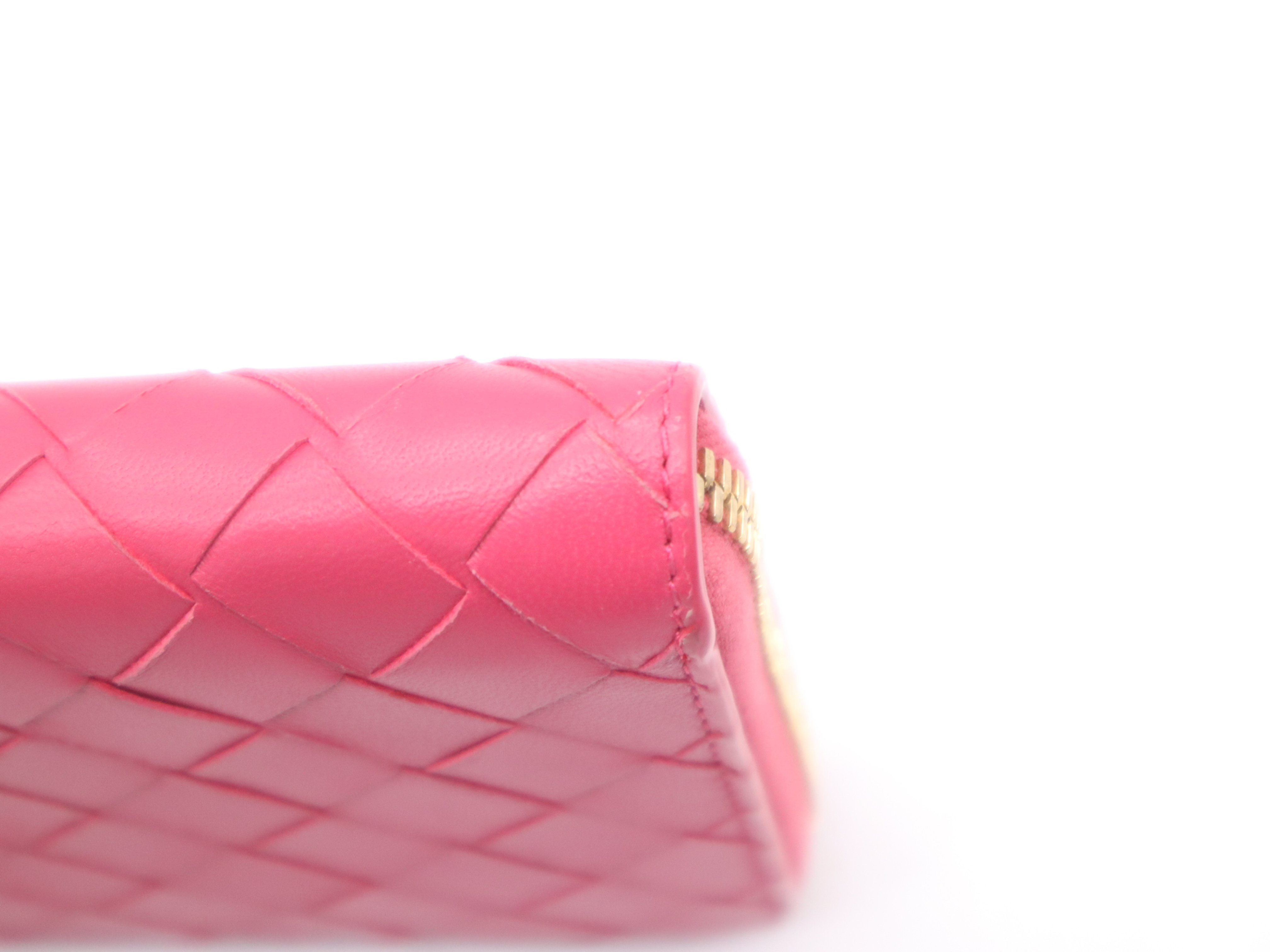 Leather Round Zipper Maxi Intrecciato Long Wallet with Box and Dust Bag — view 3