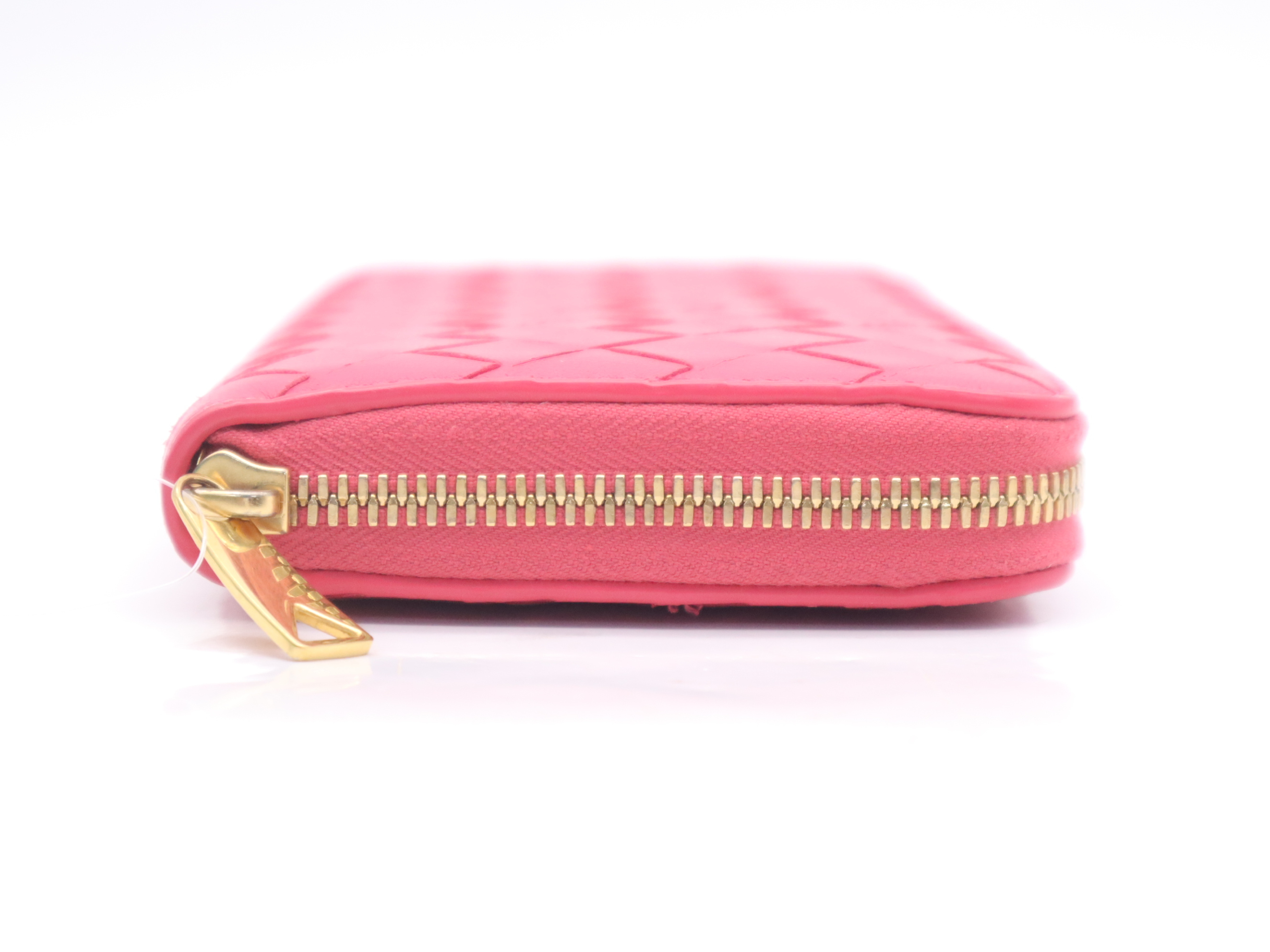 Leather Round Zipper Maxi Intrecciato Long Wallet with Box and Dust Bag — view 5