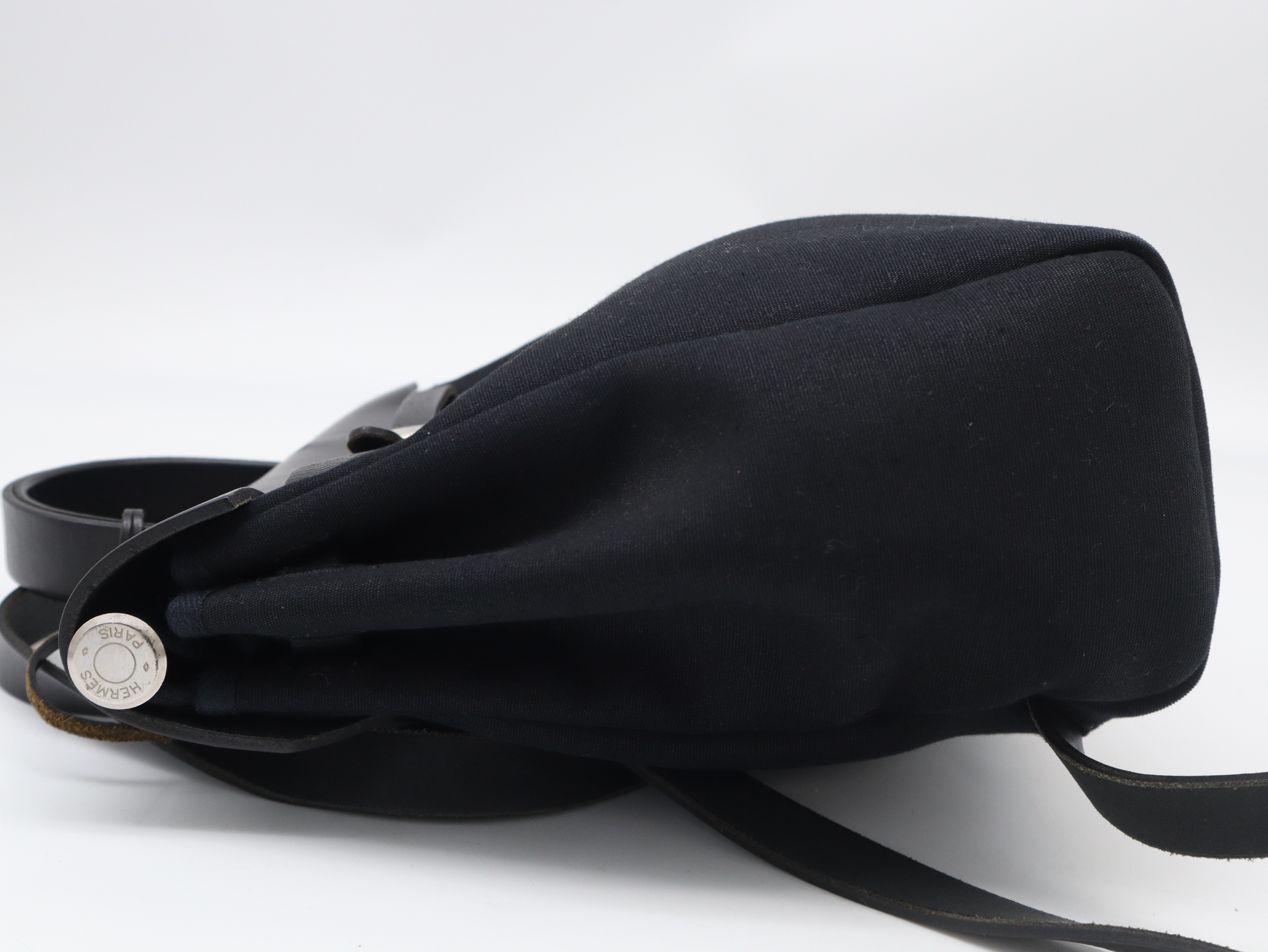 Toile Officier x Leather Herbag Ad PM Backpack, Black, Silver Hardware, Includes Padlock, Key, Clochette, and Replacement Bag, D Stamp, 2000. — view 2