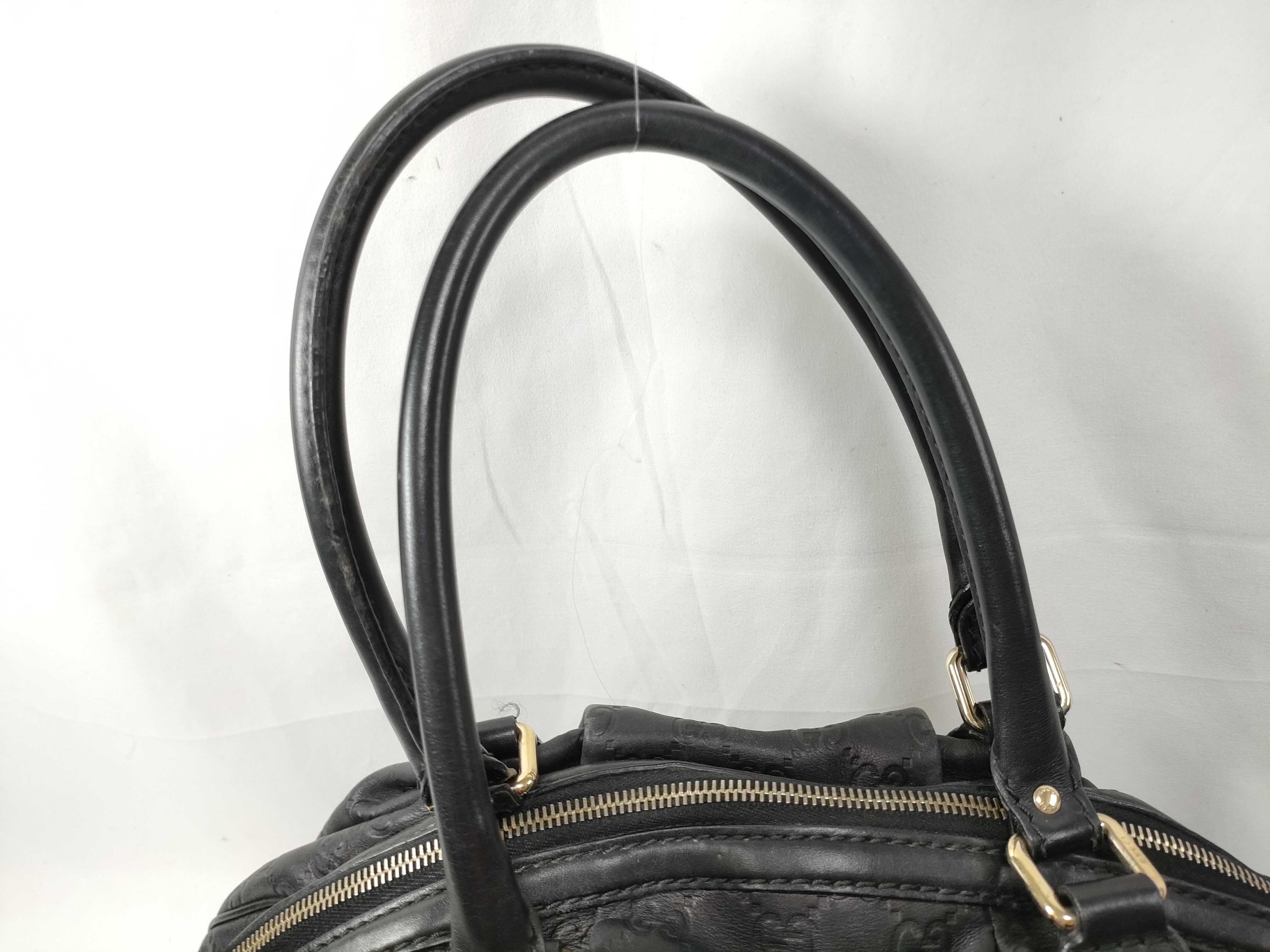 Black Leather Dumpling Bag with Long Shoulder Strap (Handbag) — view 3
