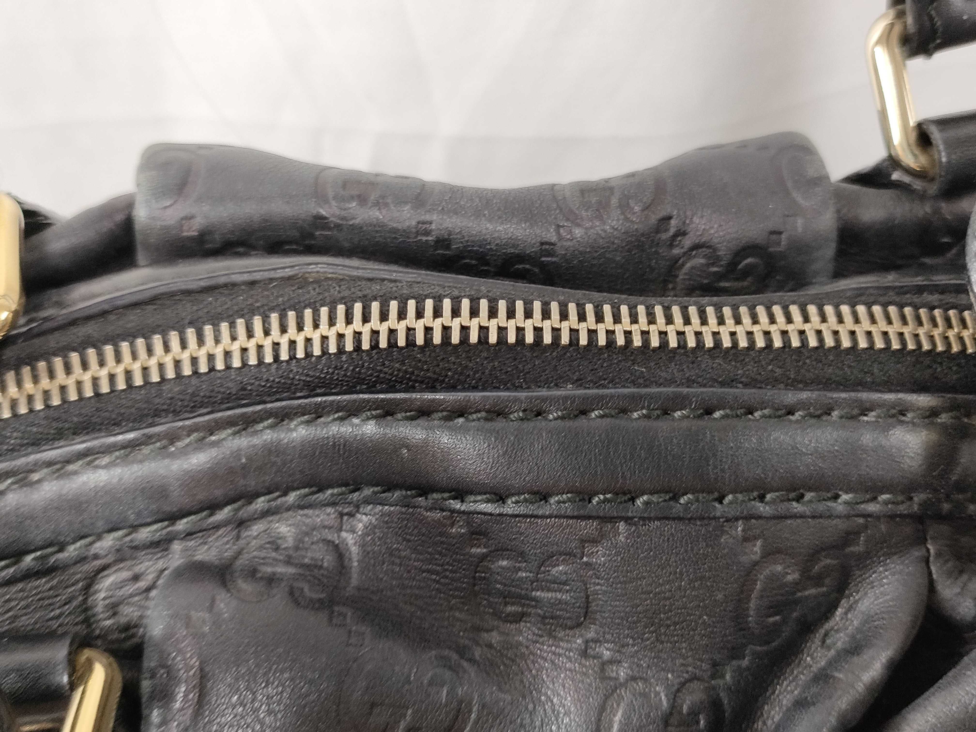 Black Leather Dumpling Bag with Long Shoulder Strap (Handbag) — view 4
