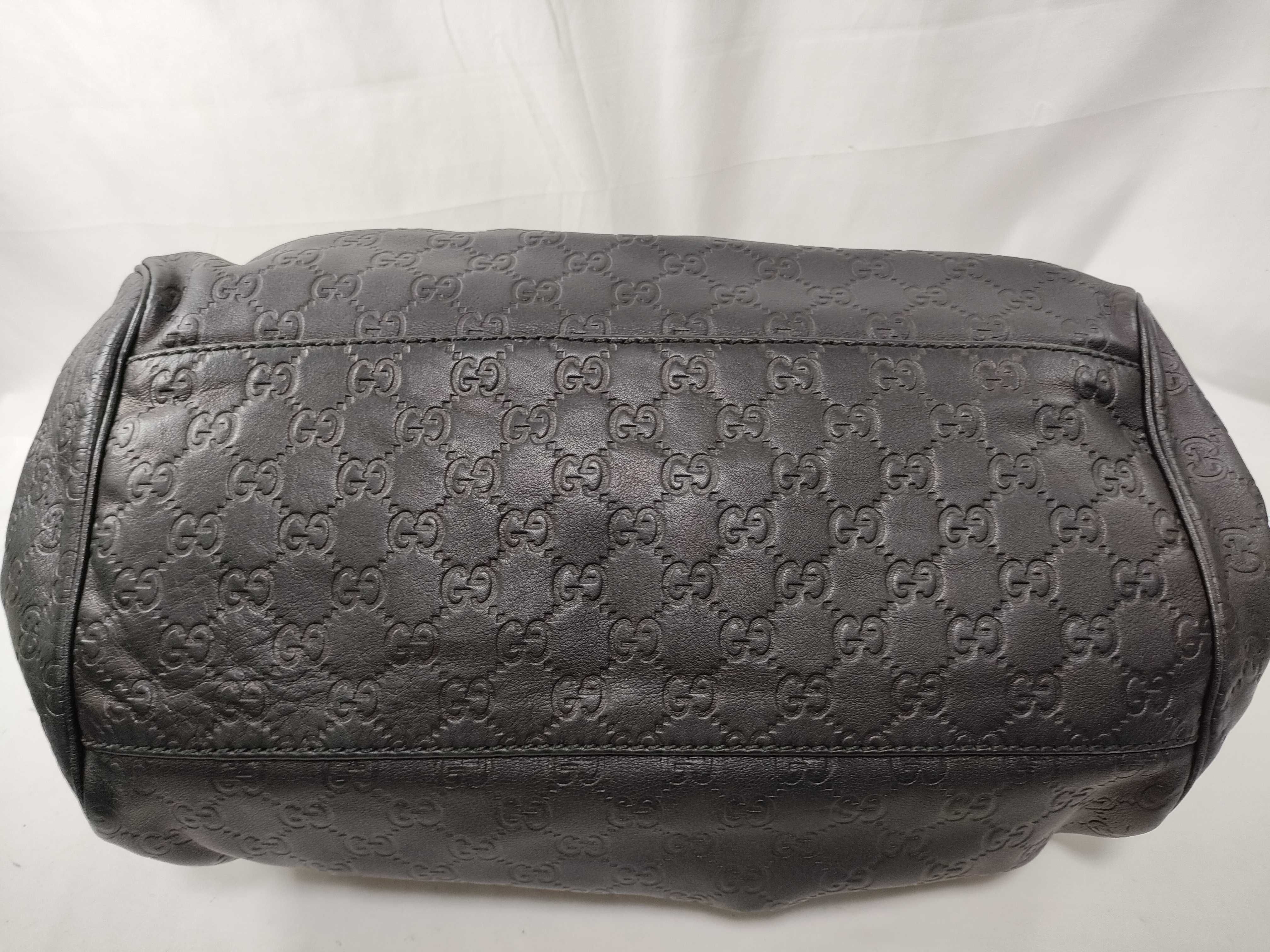 Black Leather Dumpling Bag with Long Shoulder Strap (Handbag) — view 7
