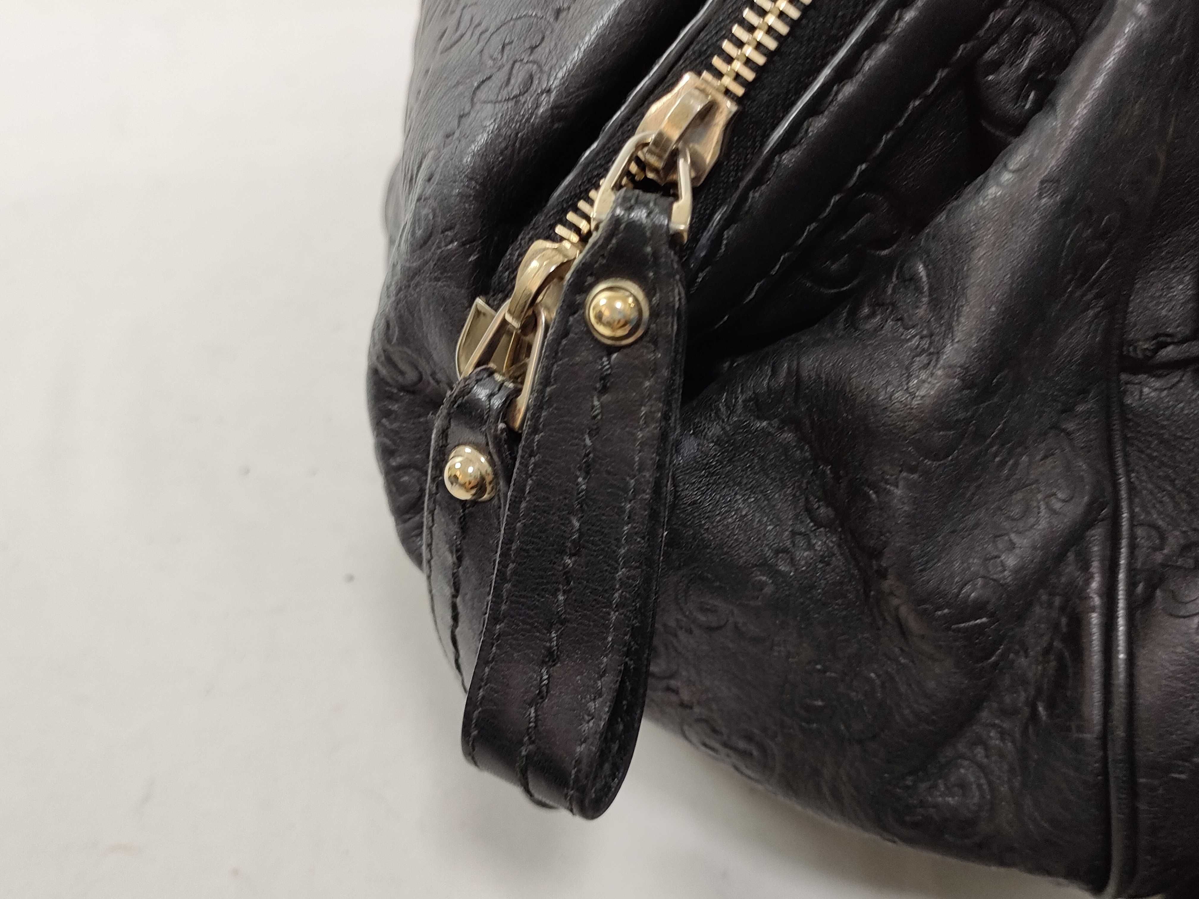 Black Leather Dumpling Bag with Long Shoulder Strap (Handbag) — view 9