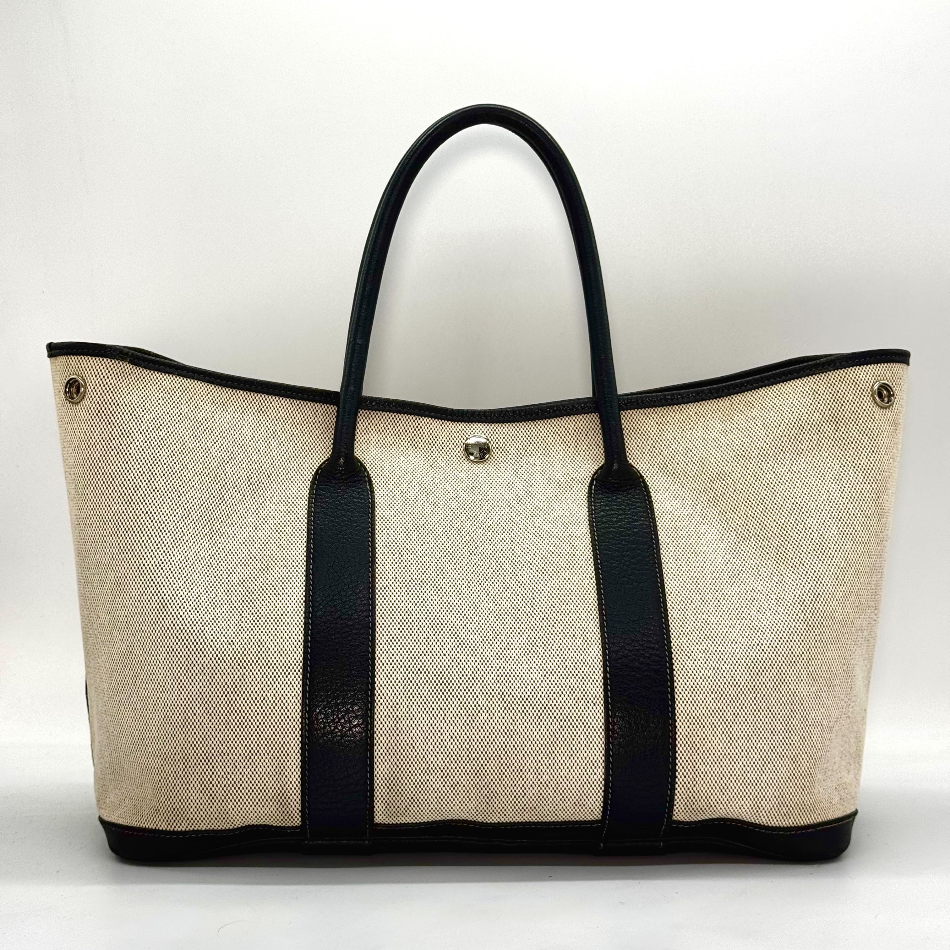 Garden Party Toile H Grey J Tote Bag
