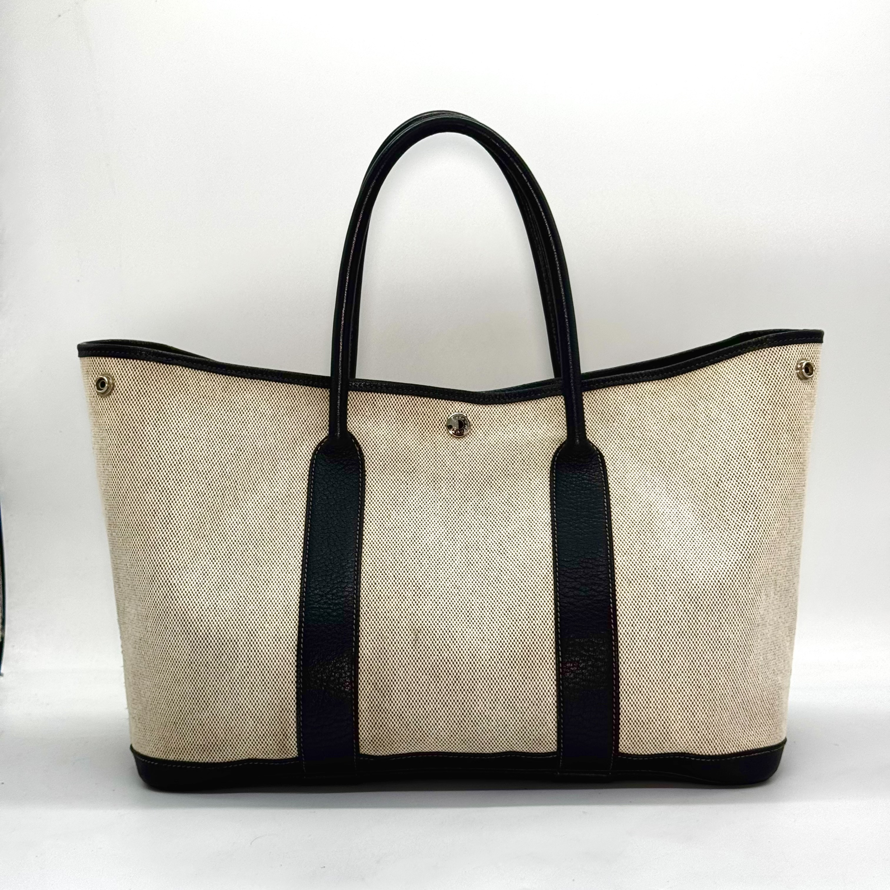 Garden Party Toile H Grey J Tote Bag — view 2