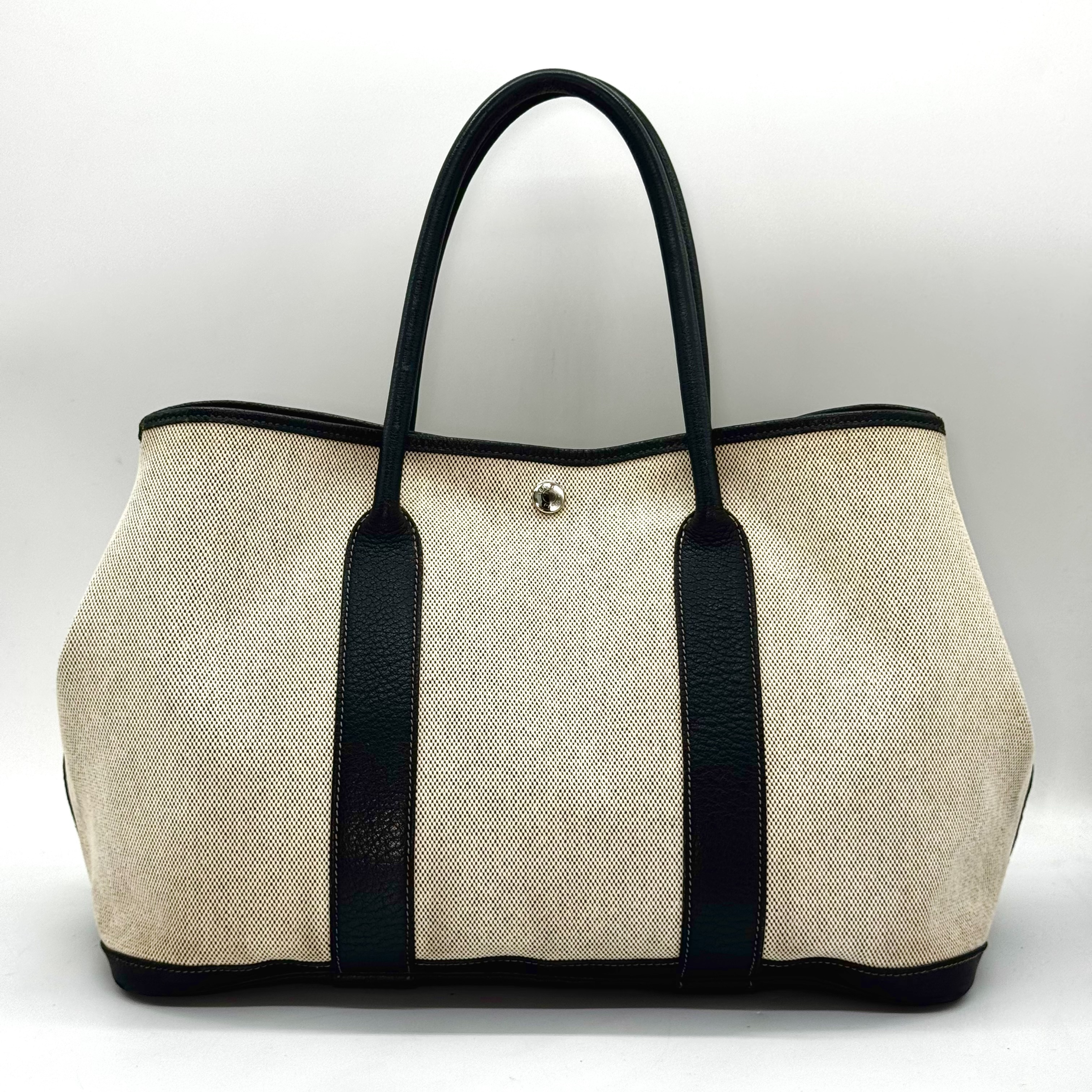 Garden Party Toile H Grey J Tote Bag — view 3