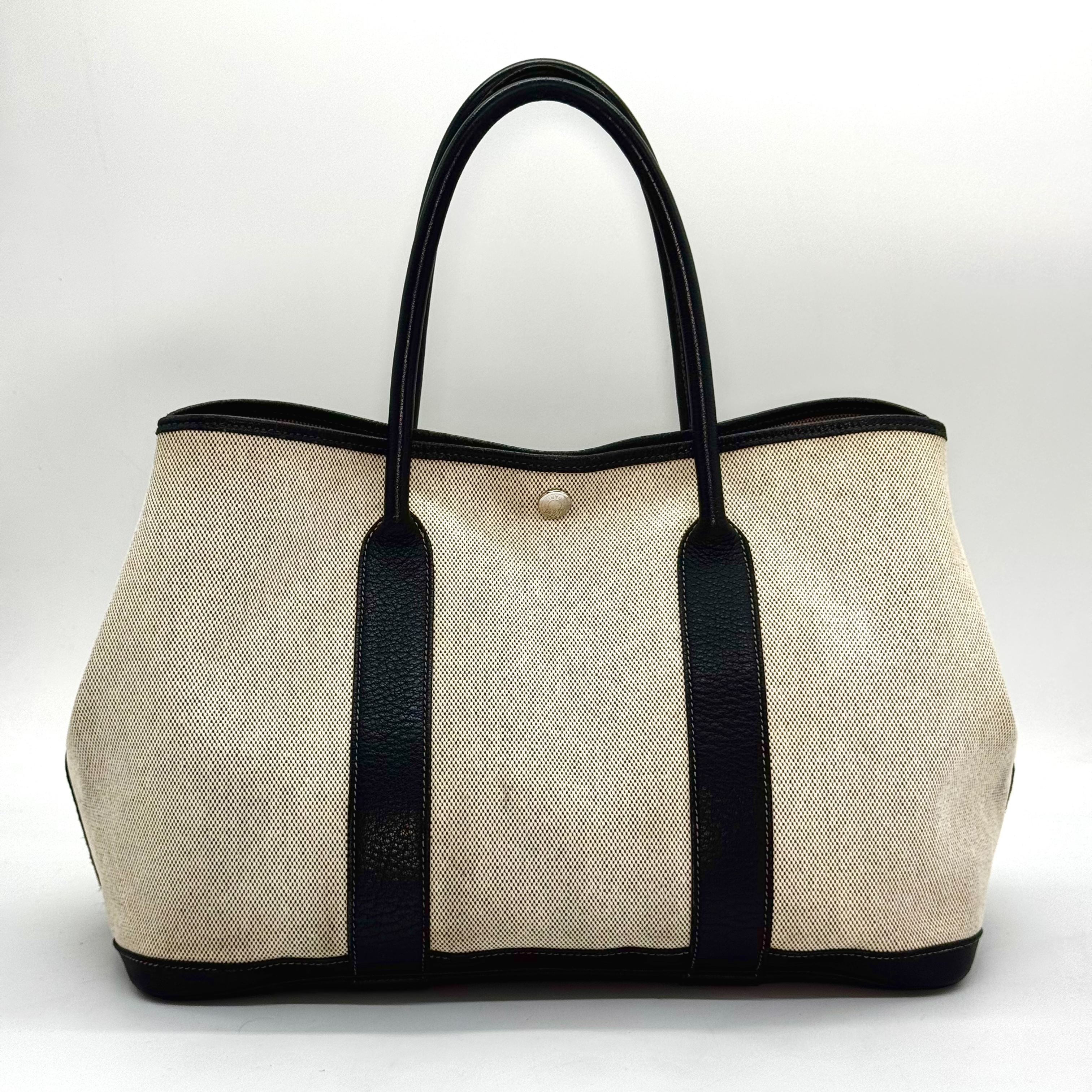Garden Party Toile H Grey J Tote Bag — view 4