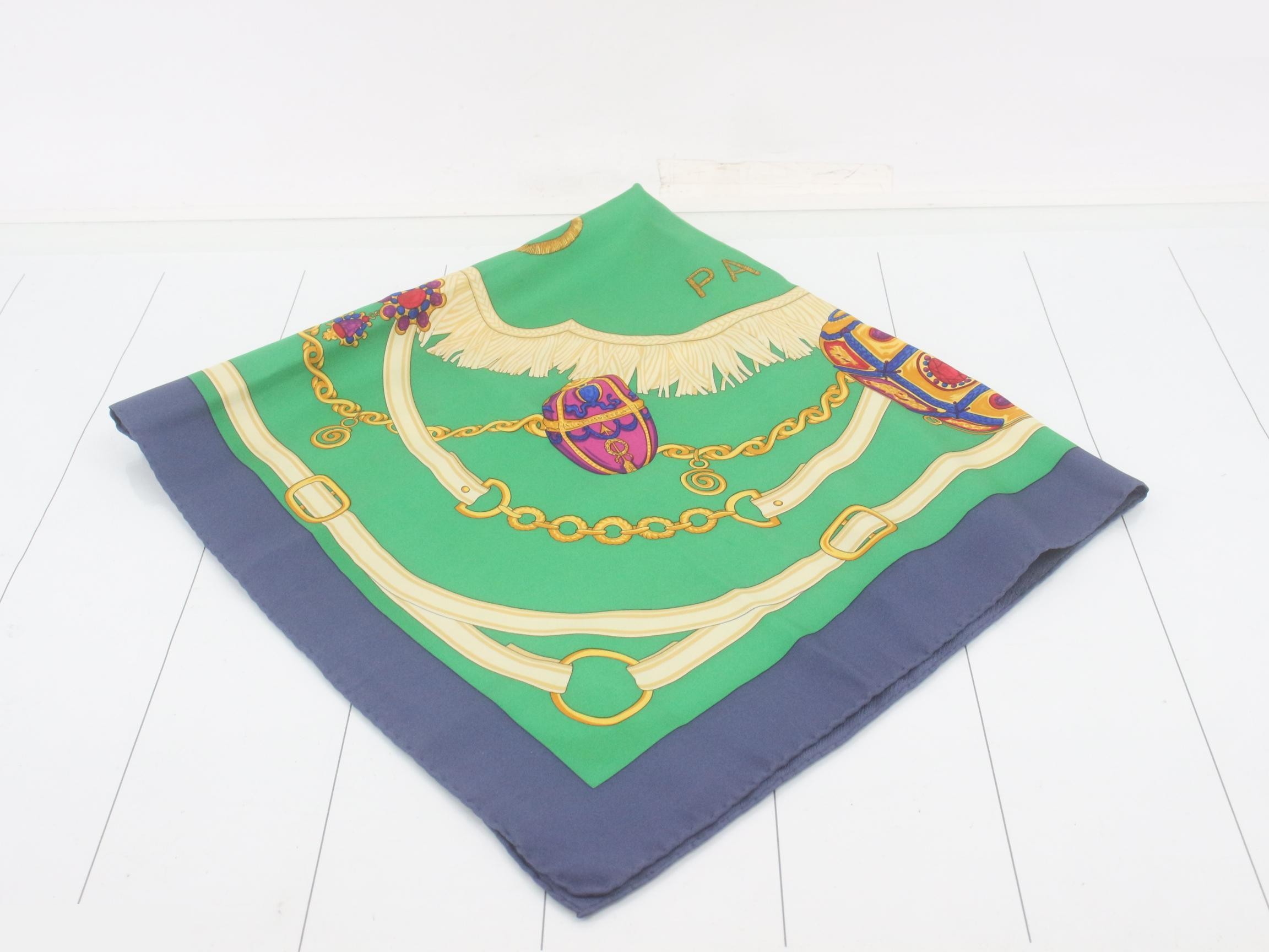 Large Silk Scarf, Green — view 2