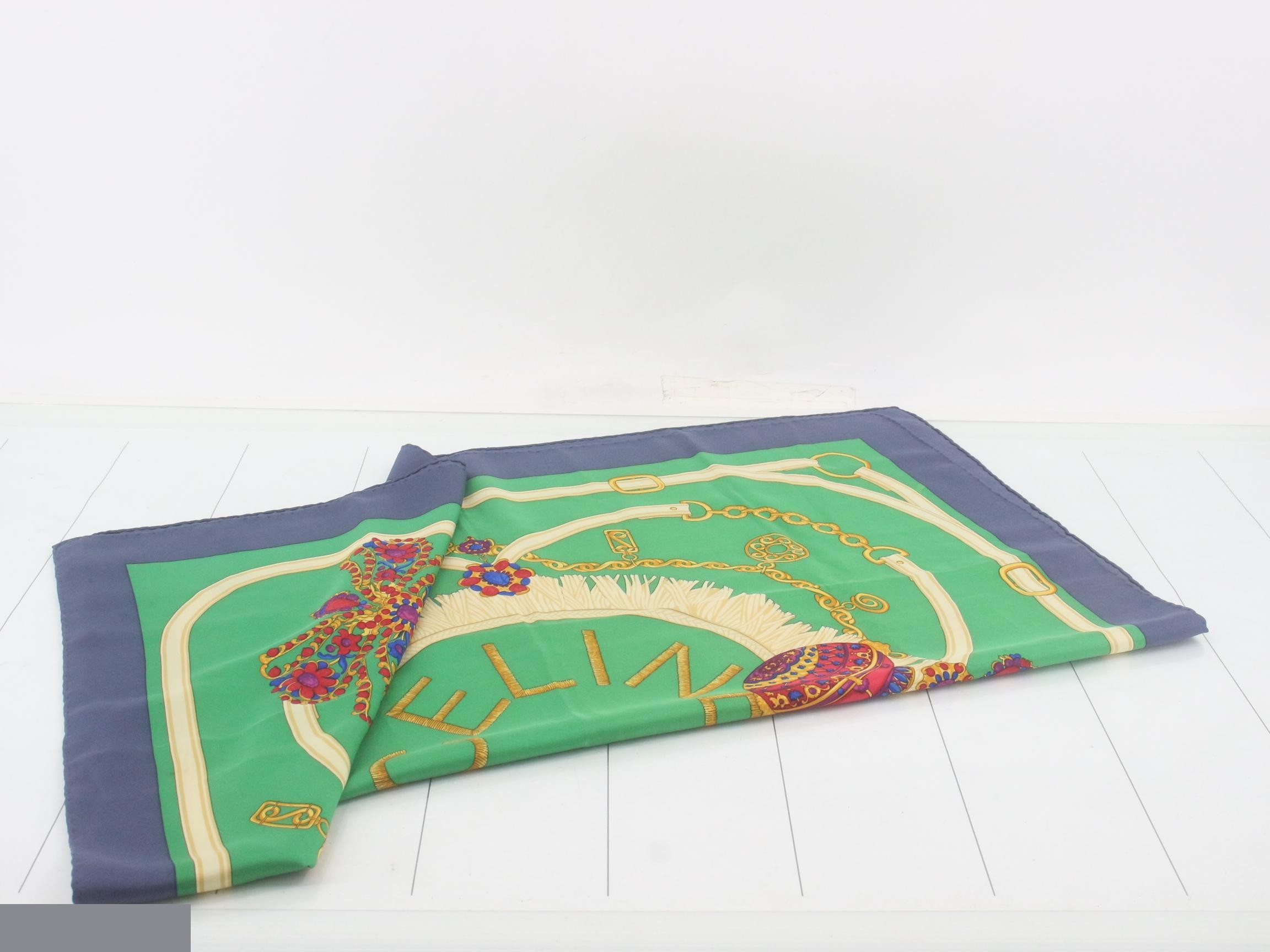 Large Silk Scarf, Green — view 3