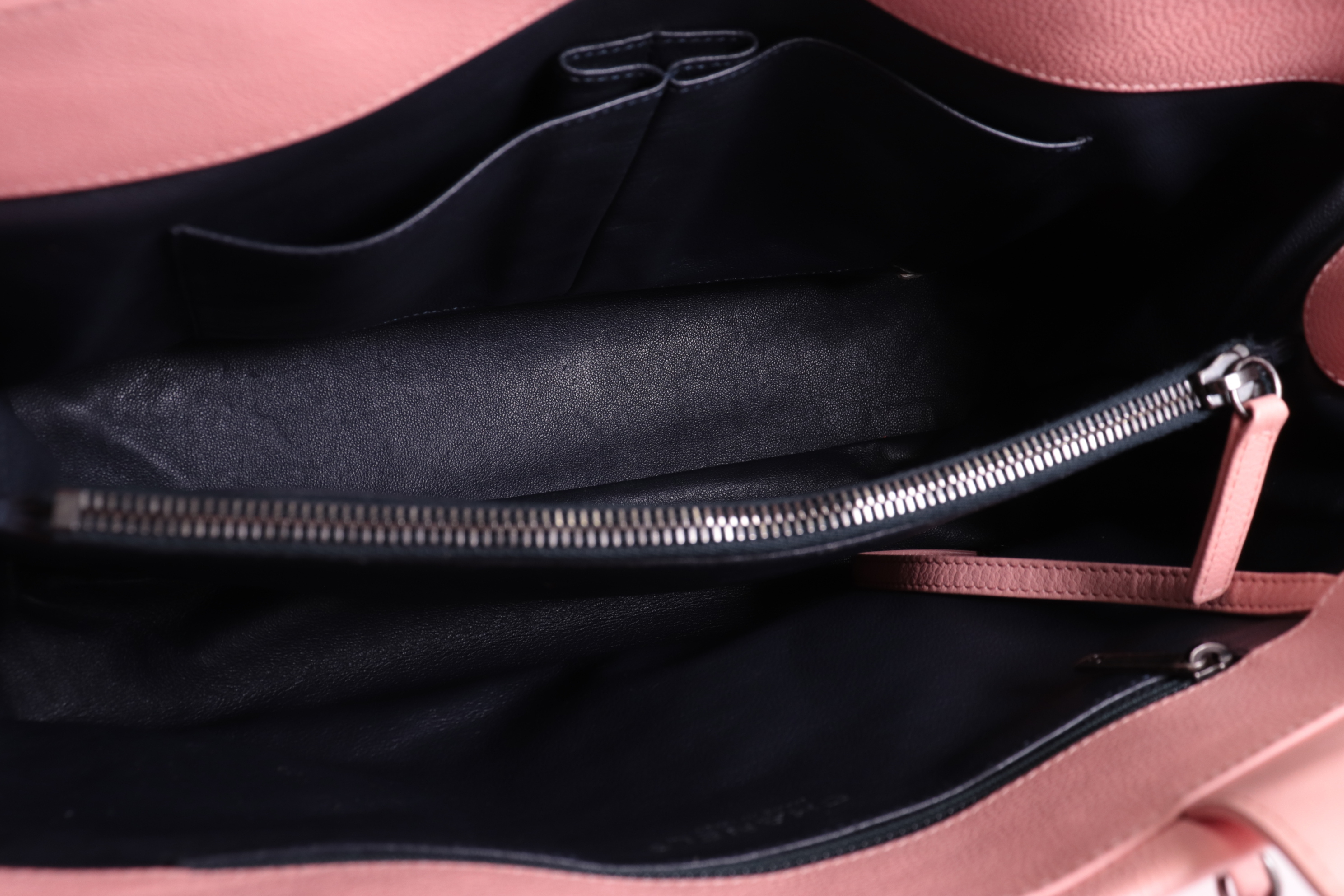 Caviar Leather 2-Way Tote Bag, Pink, Silver Hardware, Series 22 — view 8