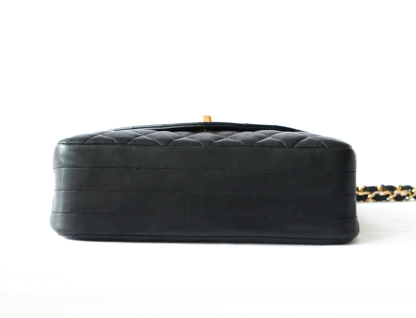 Matelassé Lambskin Chain Shoulder Bag, Black — view 5