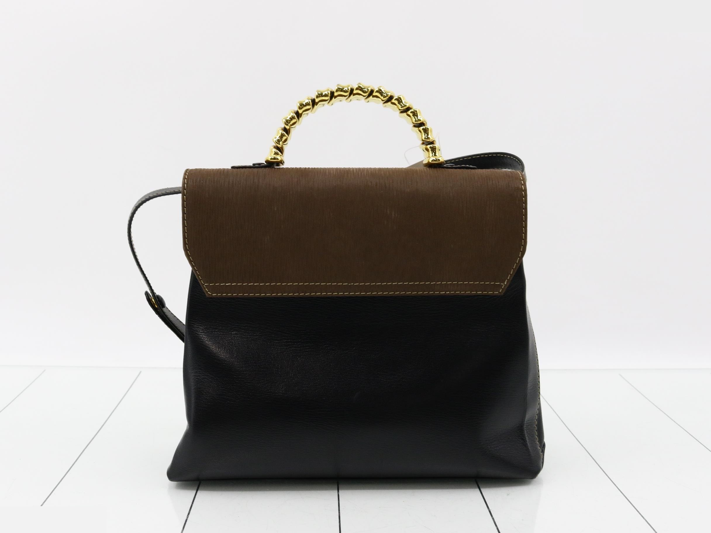 Velázquez 2-Way Handbag, Leather, Black — view 2