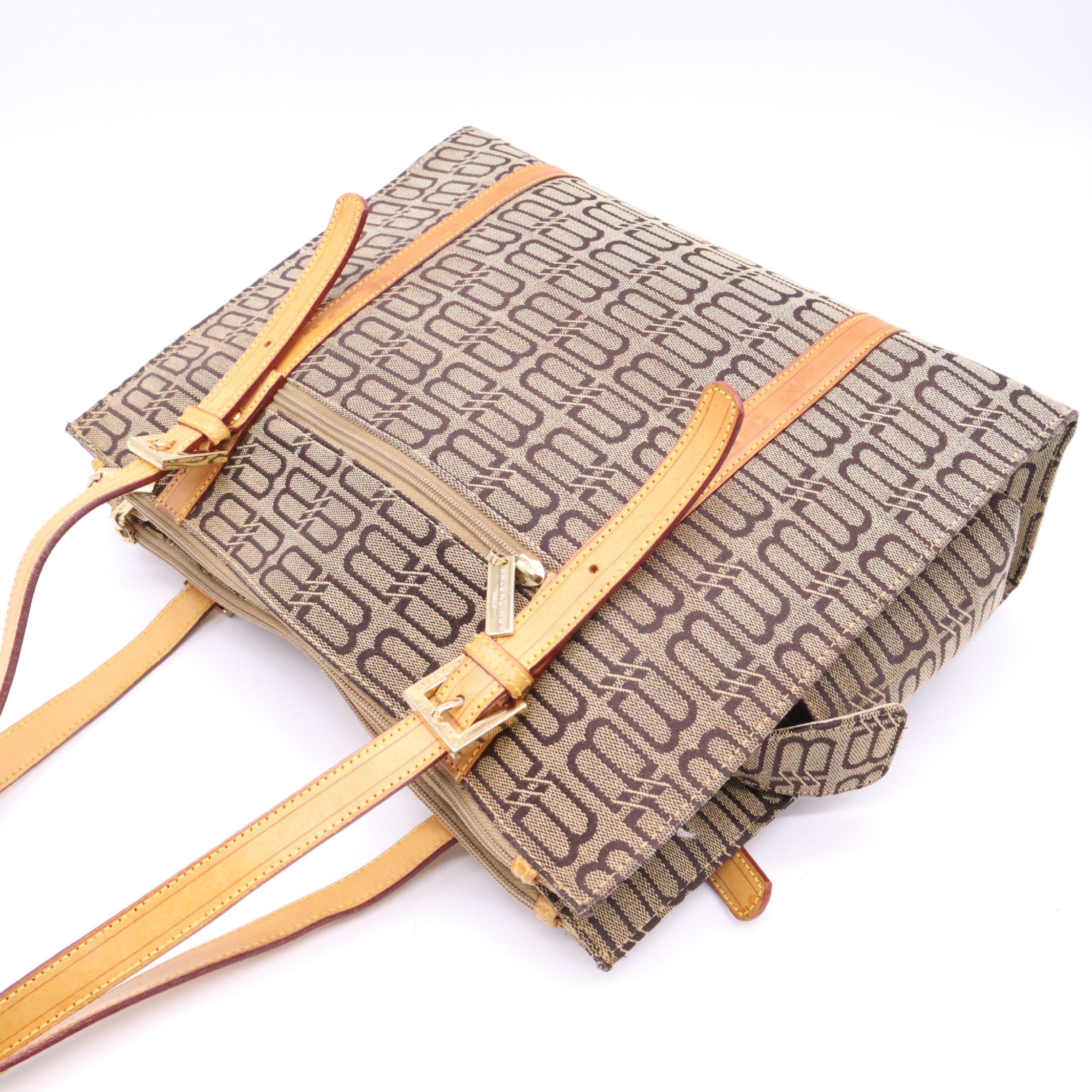 BB Monogram Tote Bag, Brown Tote Bag — view 3