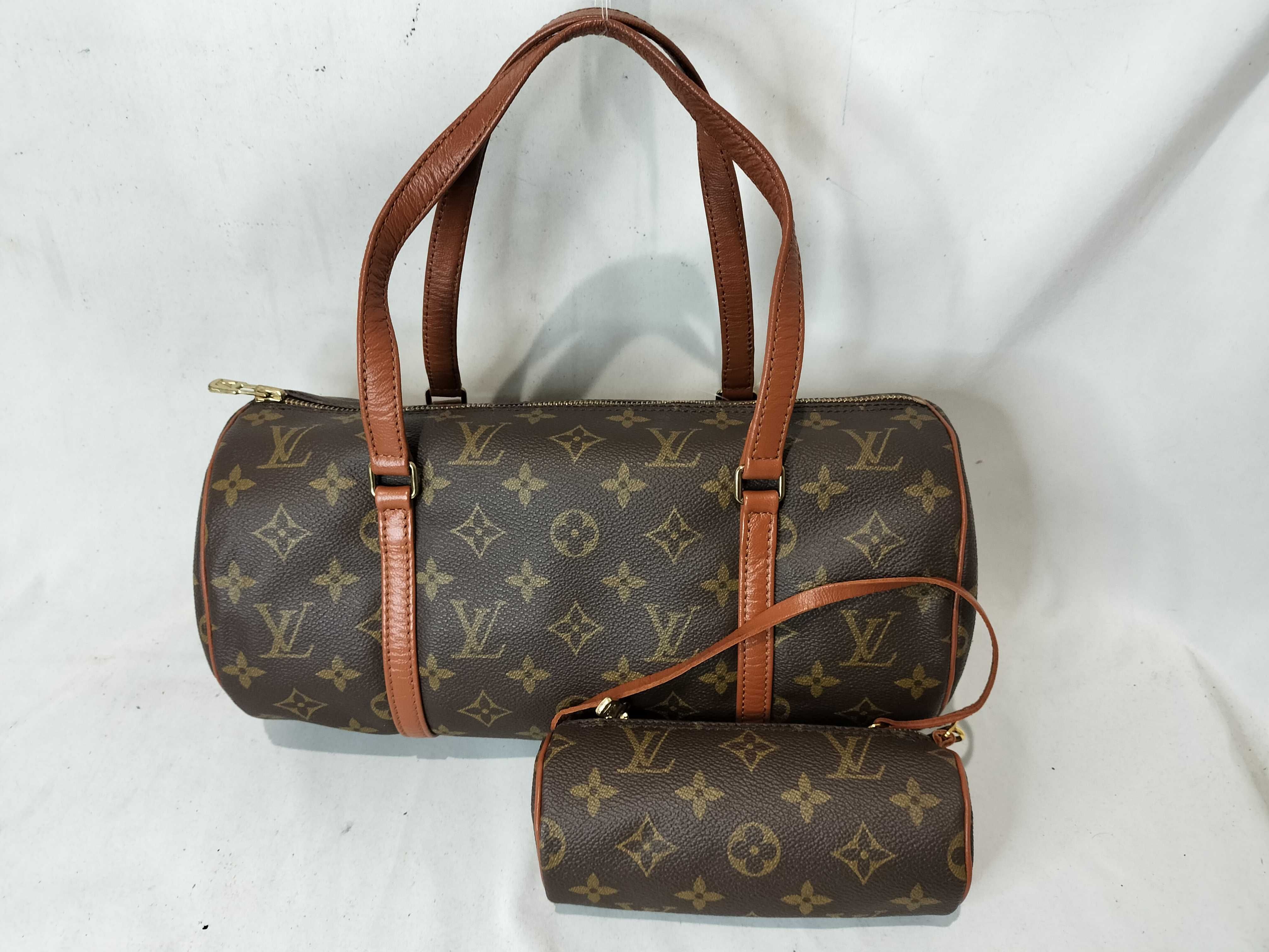 Monogram Old Papillon Handbag with Pouch