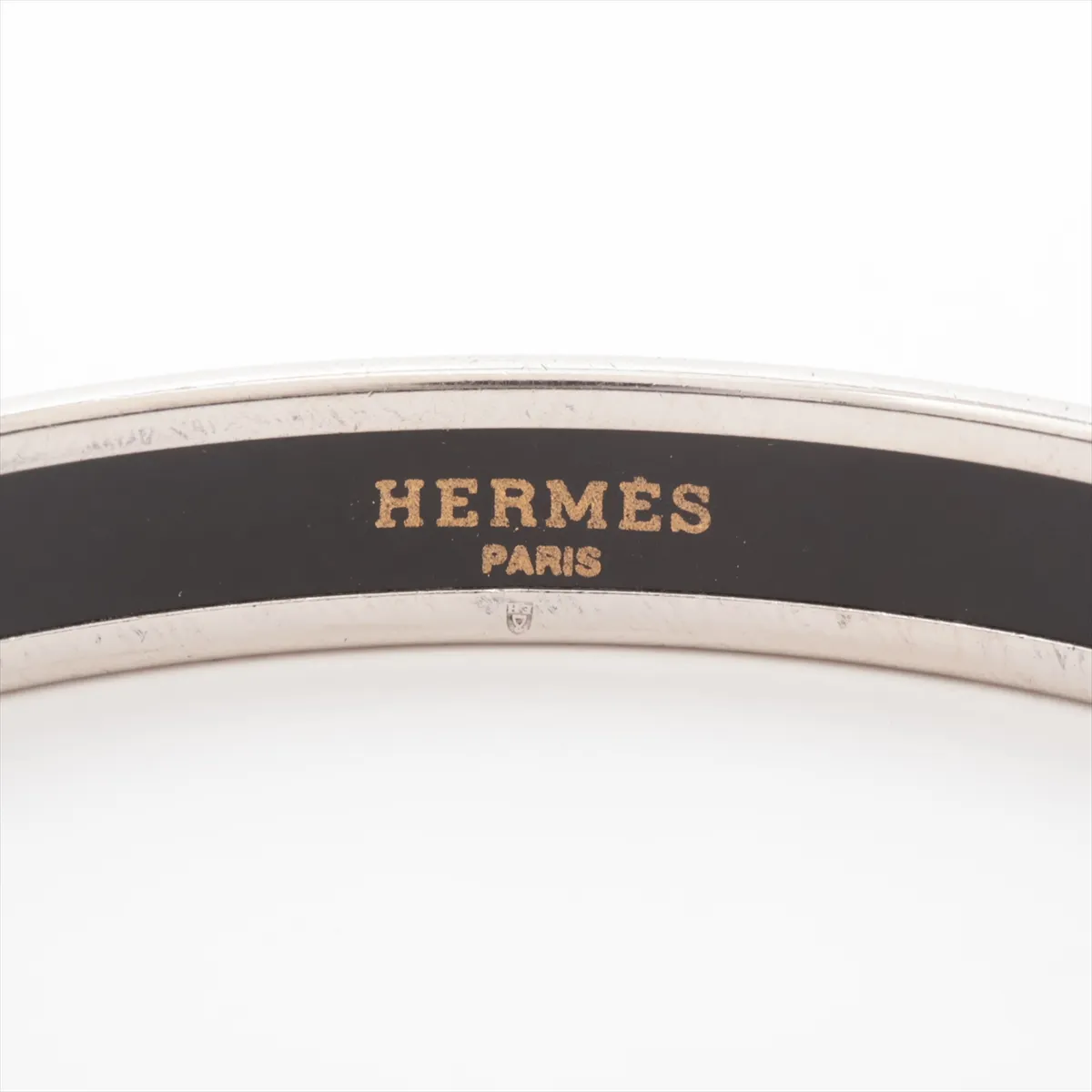 Email PM Bangle, Metal, Silver x Ivory. Shows signs of wear, — view 4