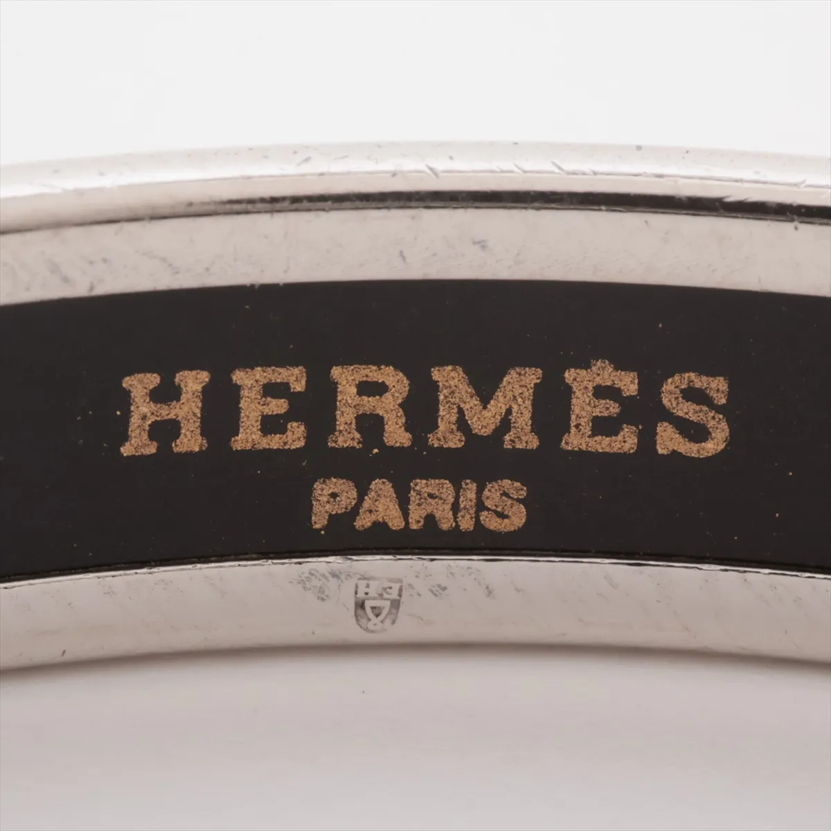 Email PM Bangle, Metal, Silver x Ivory. Shows signs of wear, — view 5