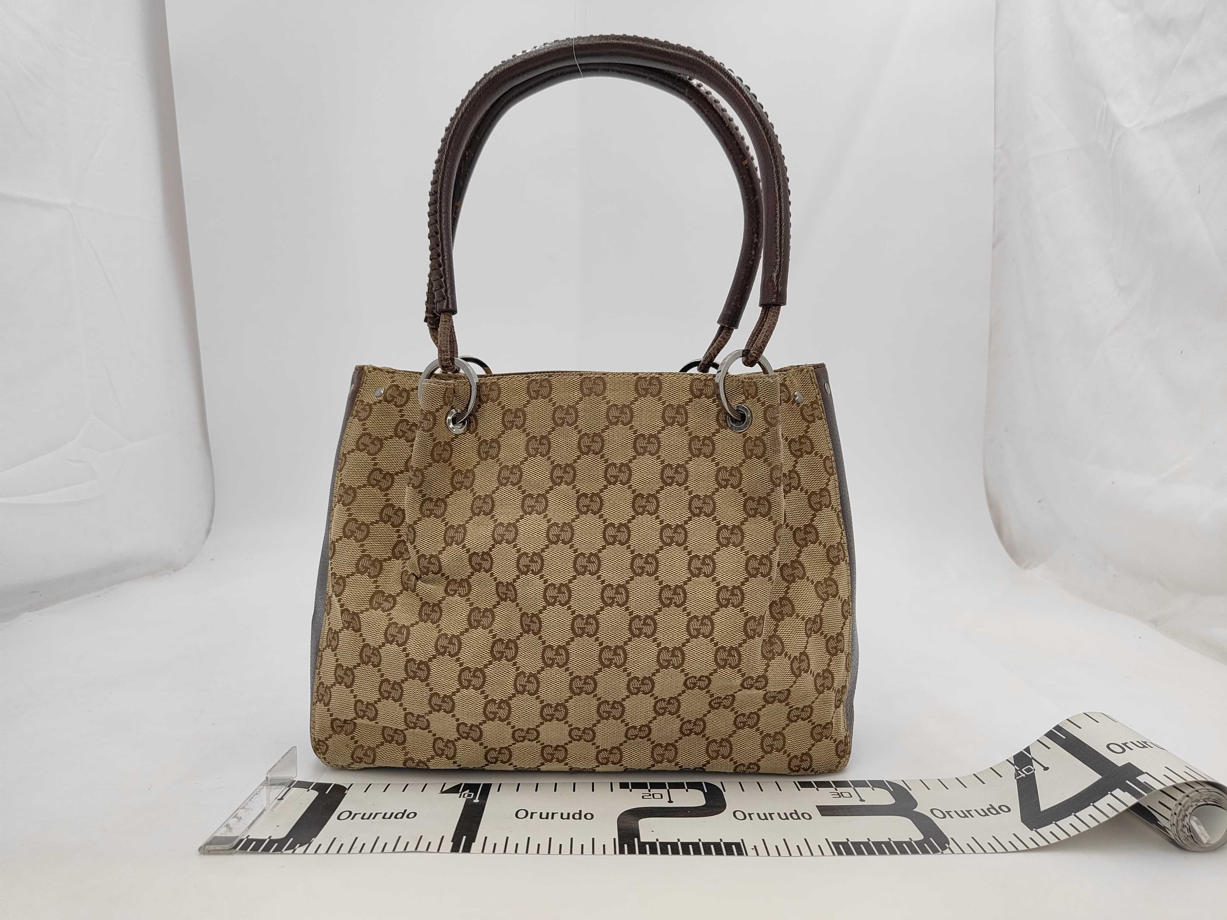 GG pattern logo leather handbag — view 2
