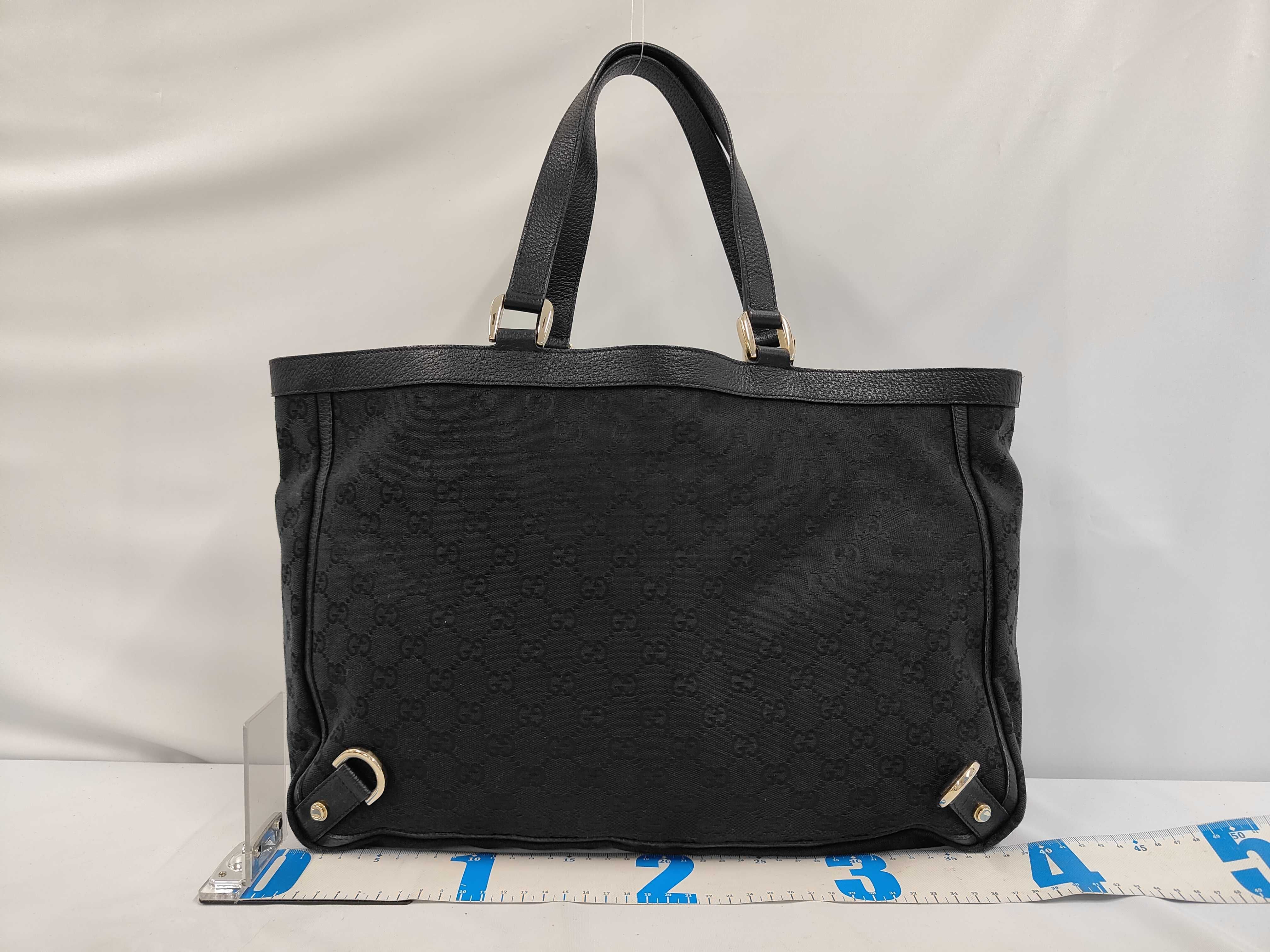 141472 Abbey GG Canvas Tote Bag, Canvas Black Tote Bag — view 2