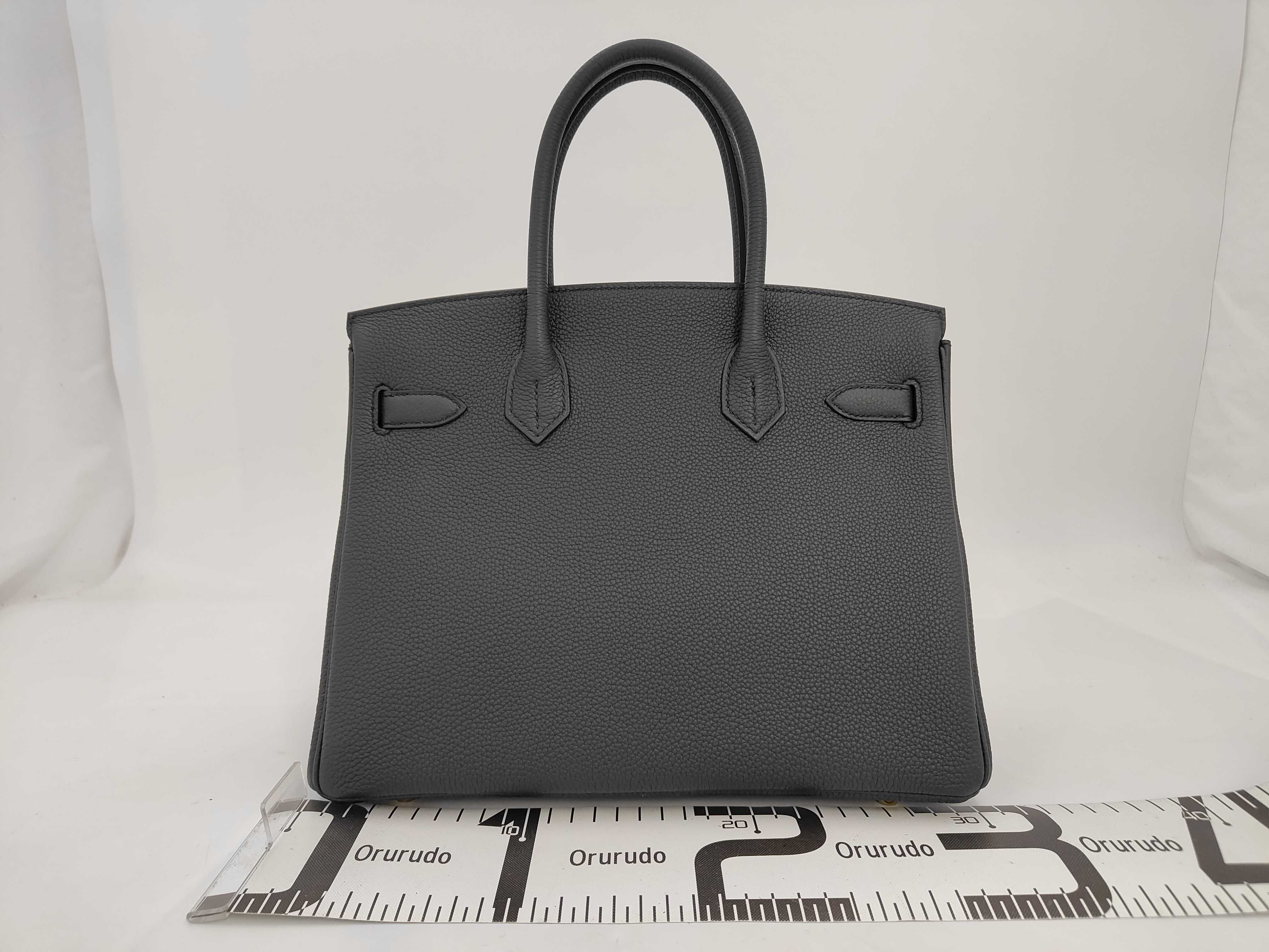 Birkin 30 Togo Dark Gray Plomb Champagne Gold Hardware G Stamp Handbag — view 2