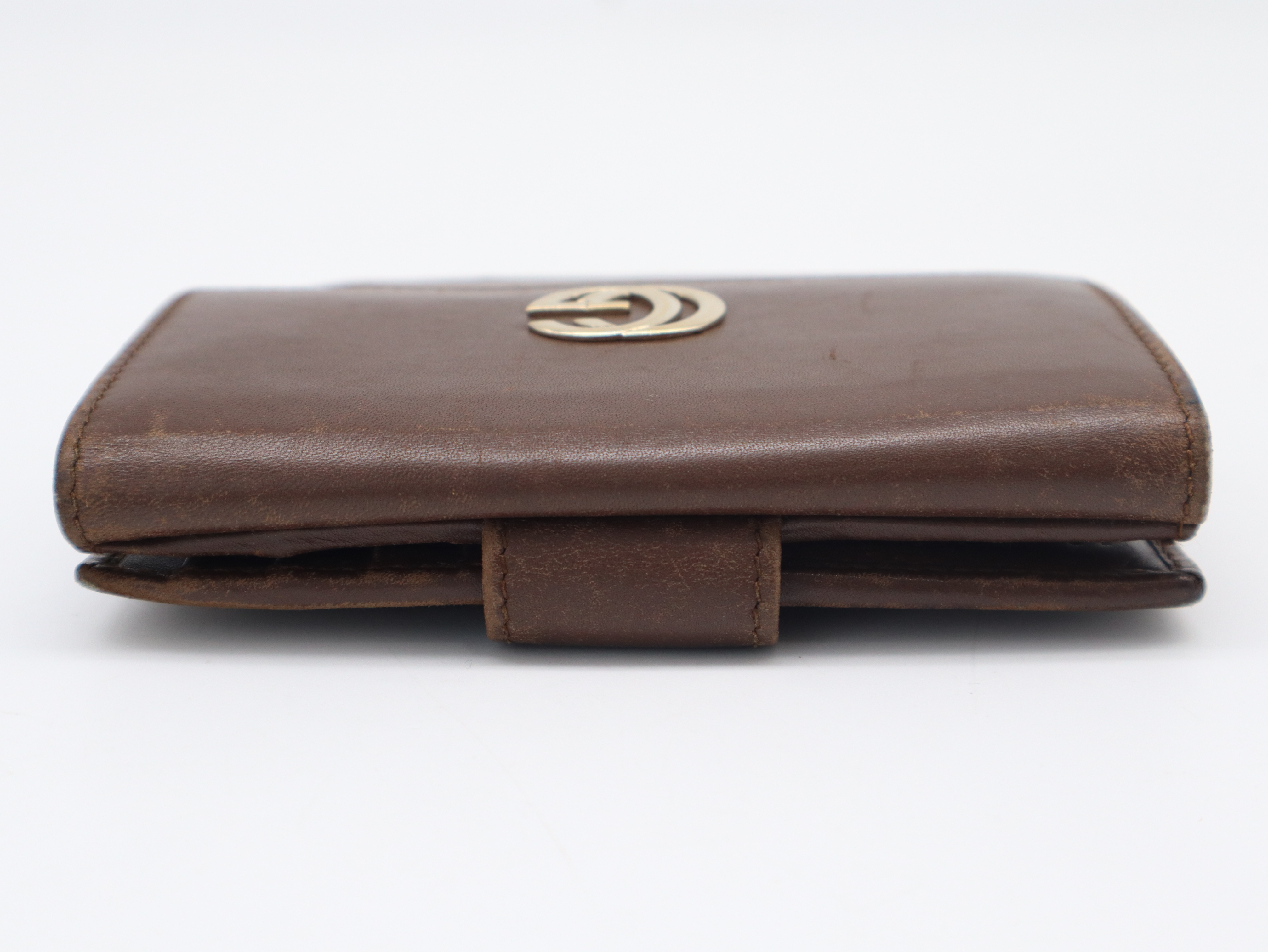 035.2149.2238 GG Marmont Bi-fold Wallet, Leather, Brown — view 3
