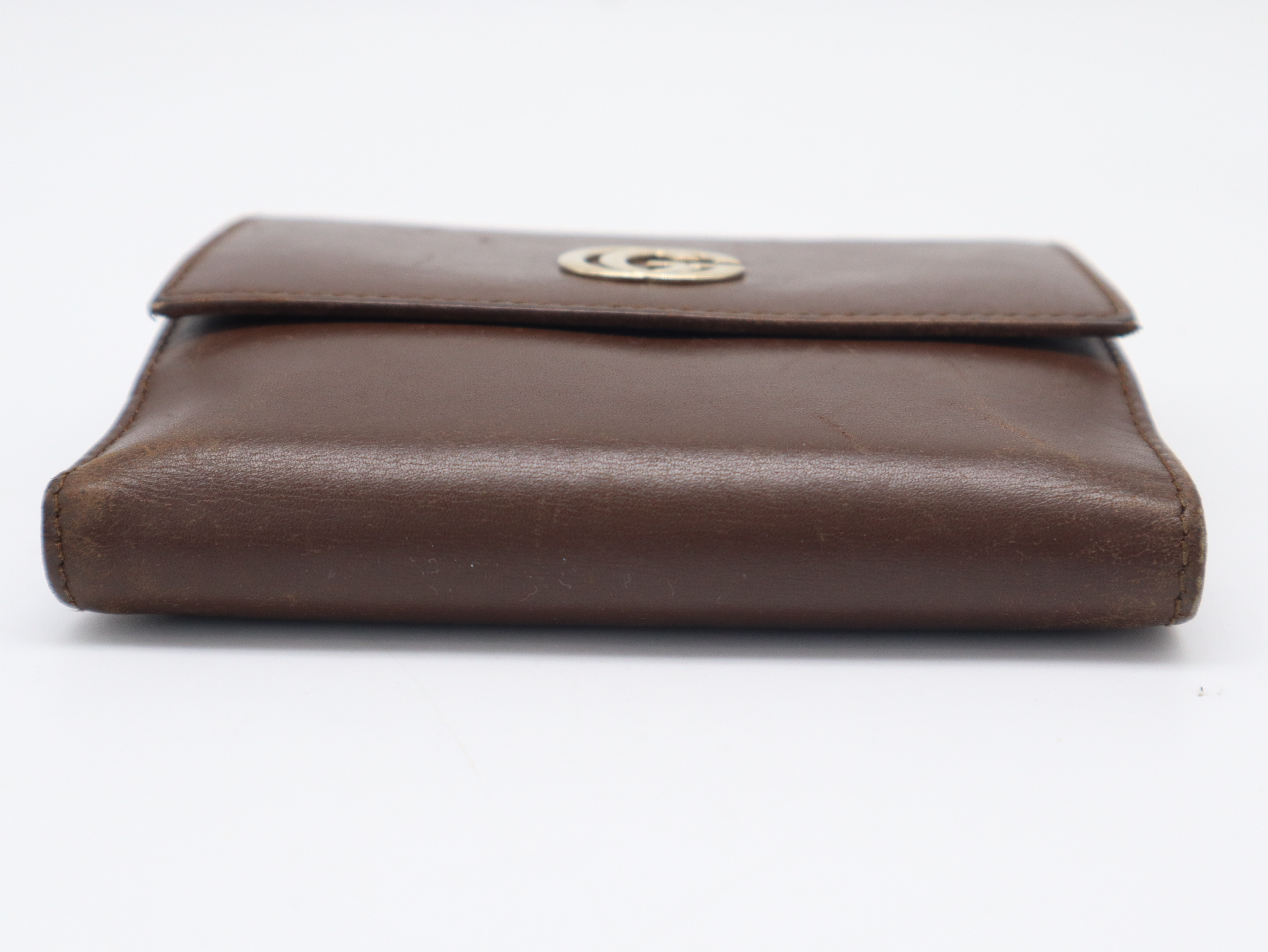 035.2149.2238 GG Marmont Bi-fold Wallet, Leather, Brown — view 4