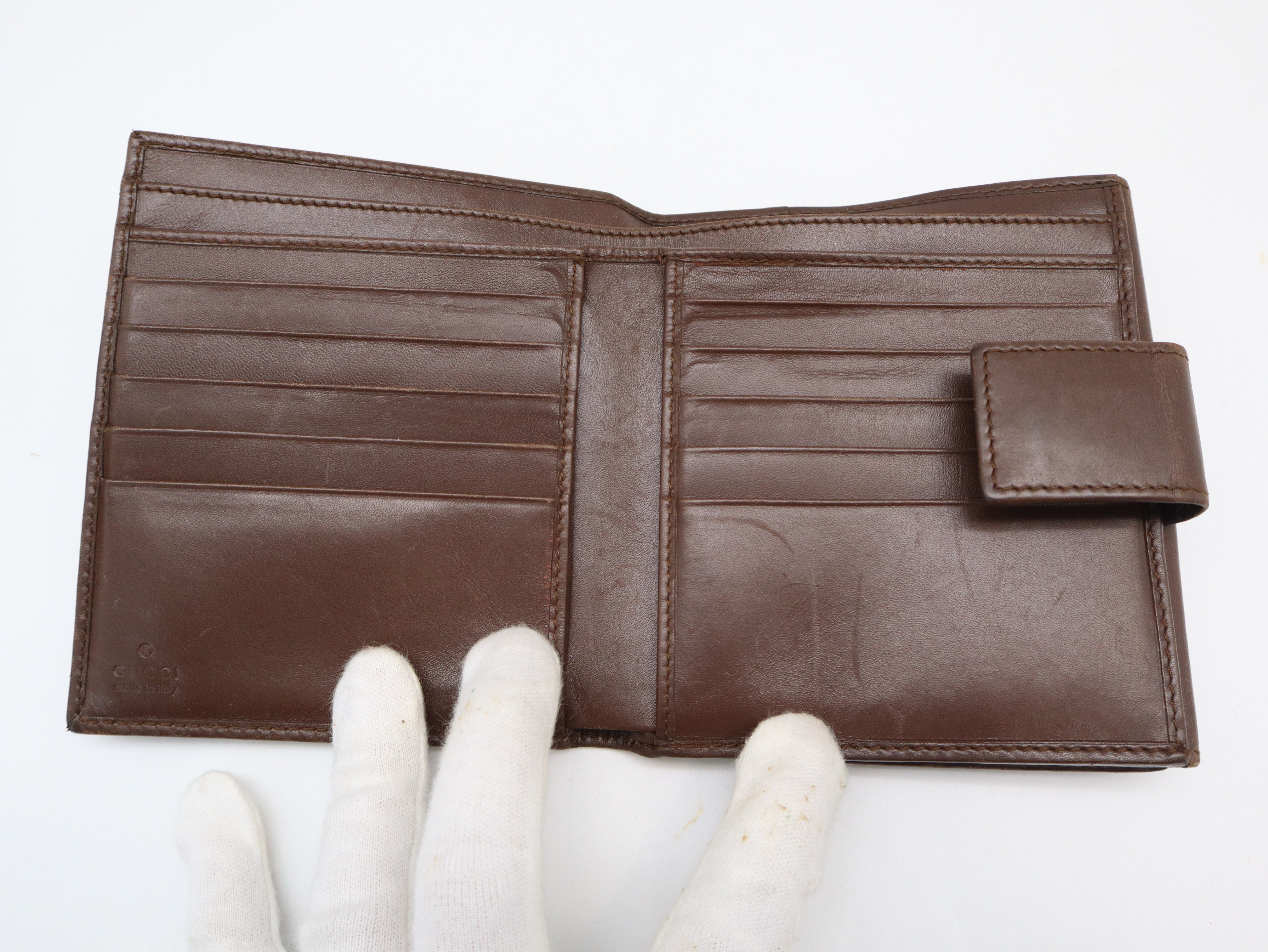 035.2149.2238 GG Marmont Bi-fold Wallet, Leather, Brown — view 8