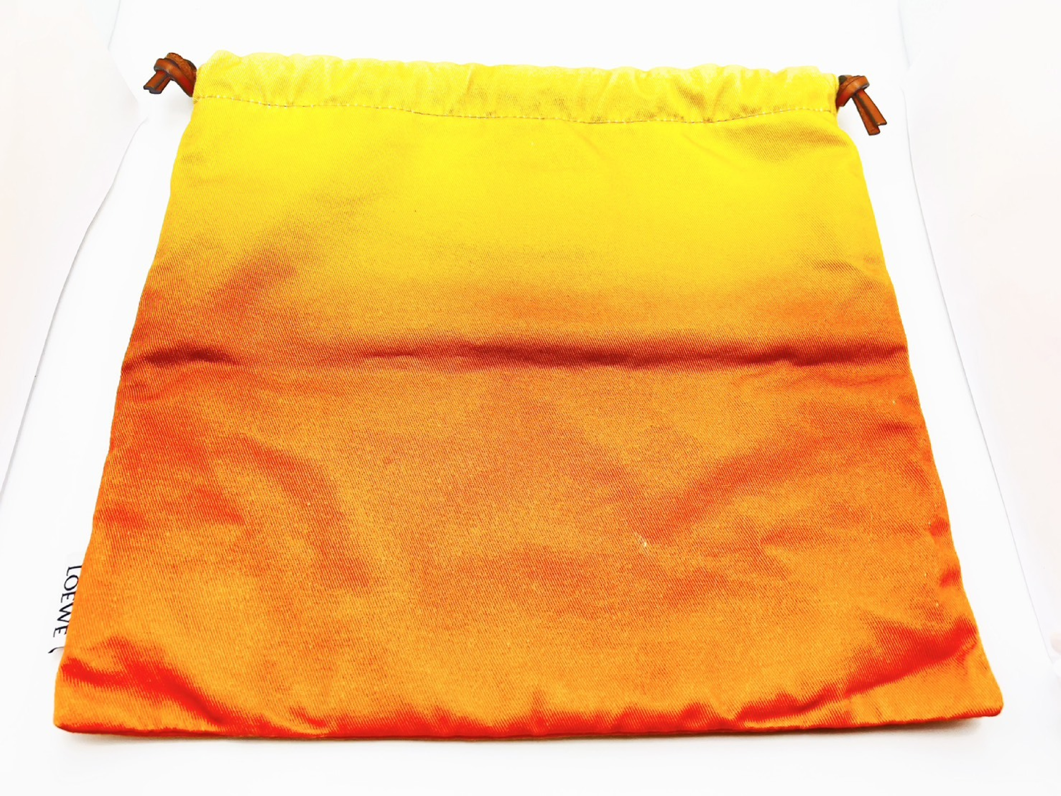 Paula Ibiza Drawstring Pouch, Cotton Canvas, Orange Pouch — view 2