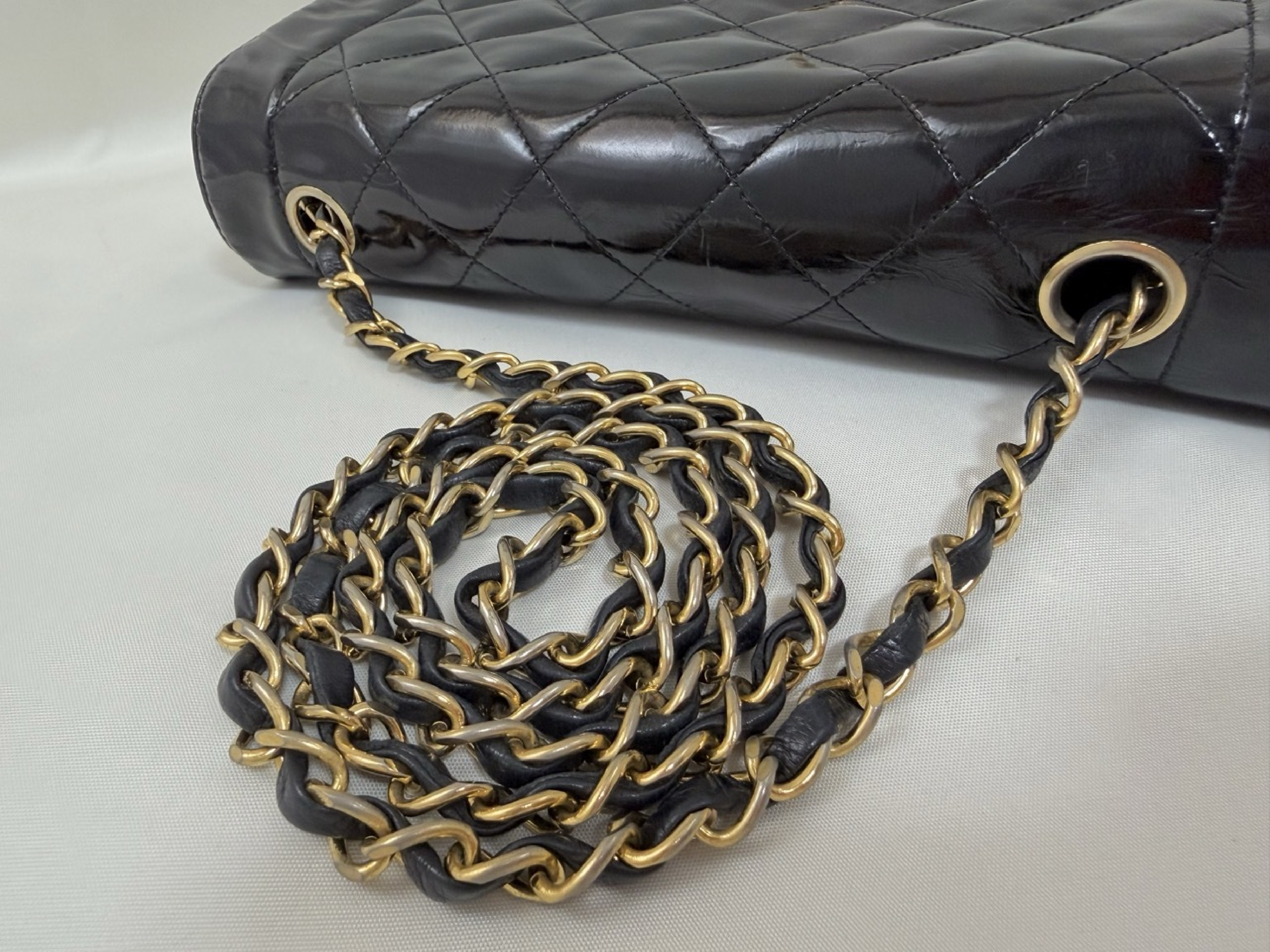 Diana Flap Patent Chain Shoulder Bag — view 14