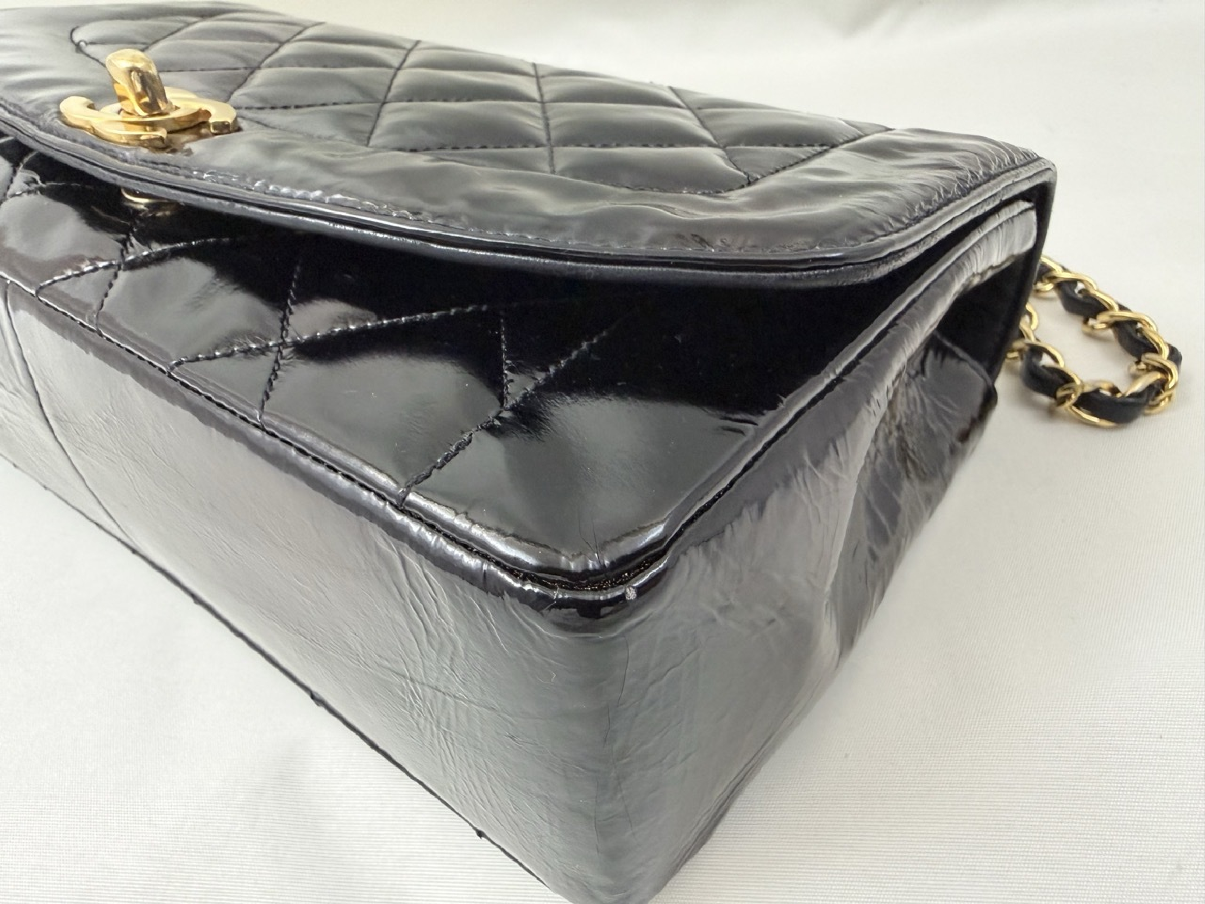 Diana Flap Patent Chain Shoulder Bag — view 5
